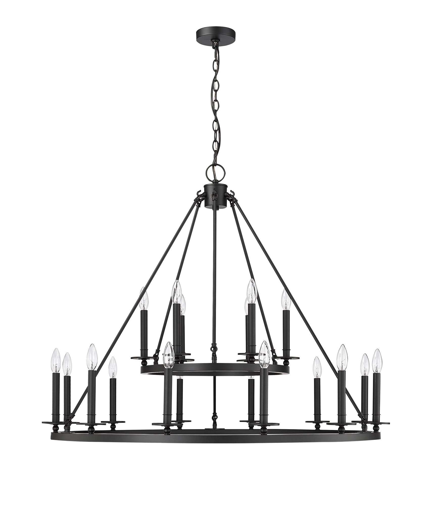 Image 4 Millennium Florence 18-Light 42" Matte Black Chandelier more views