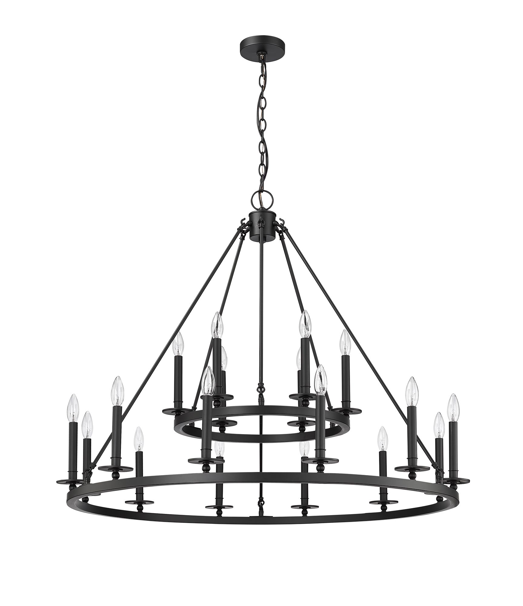 Image 5 Millennium Florence 18-Light 42" Matte Black Chandelier more views