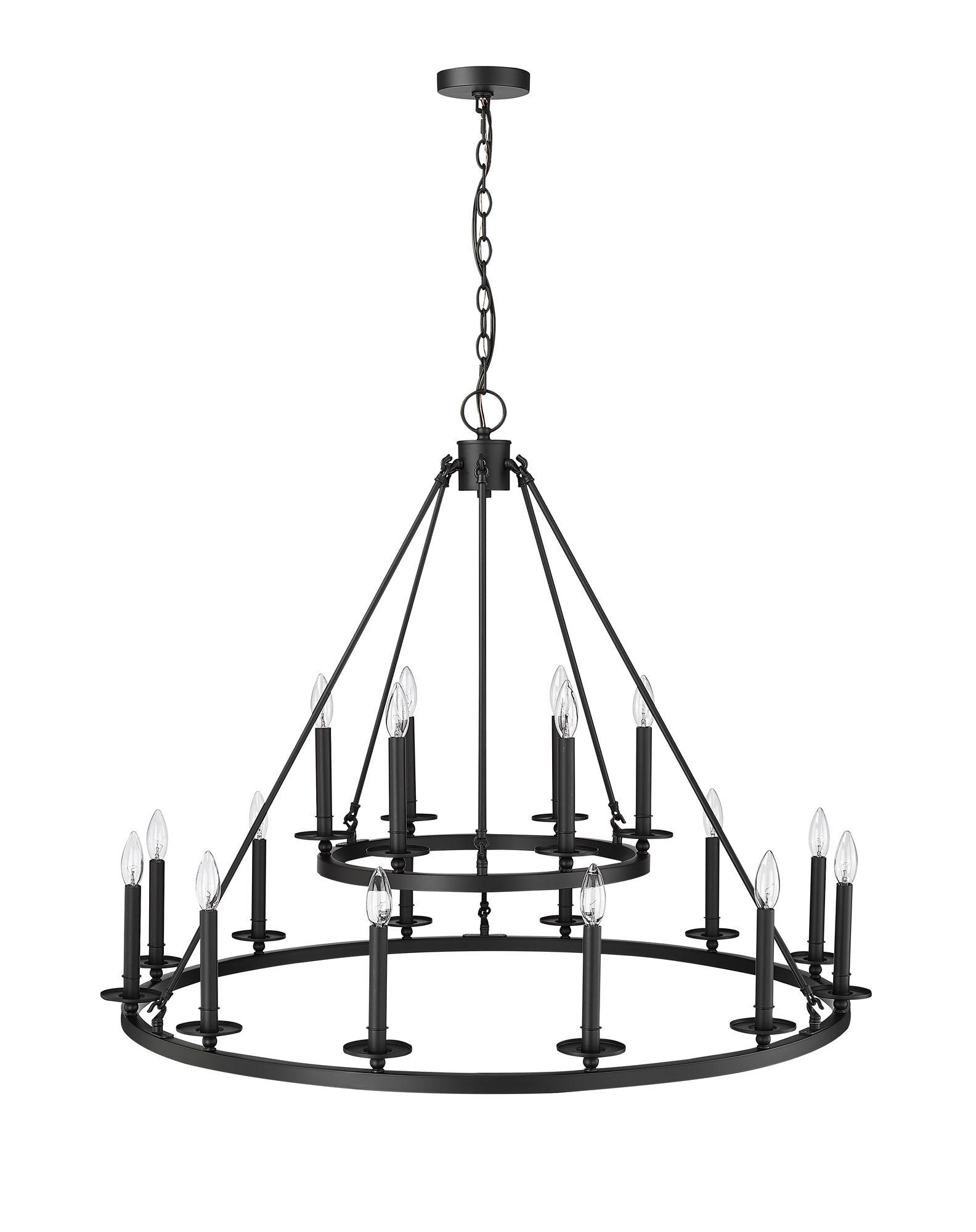 Image 6 Millennium Florence 18-Light 42" Matte Black Chandelier more views