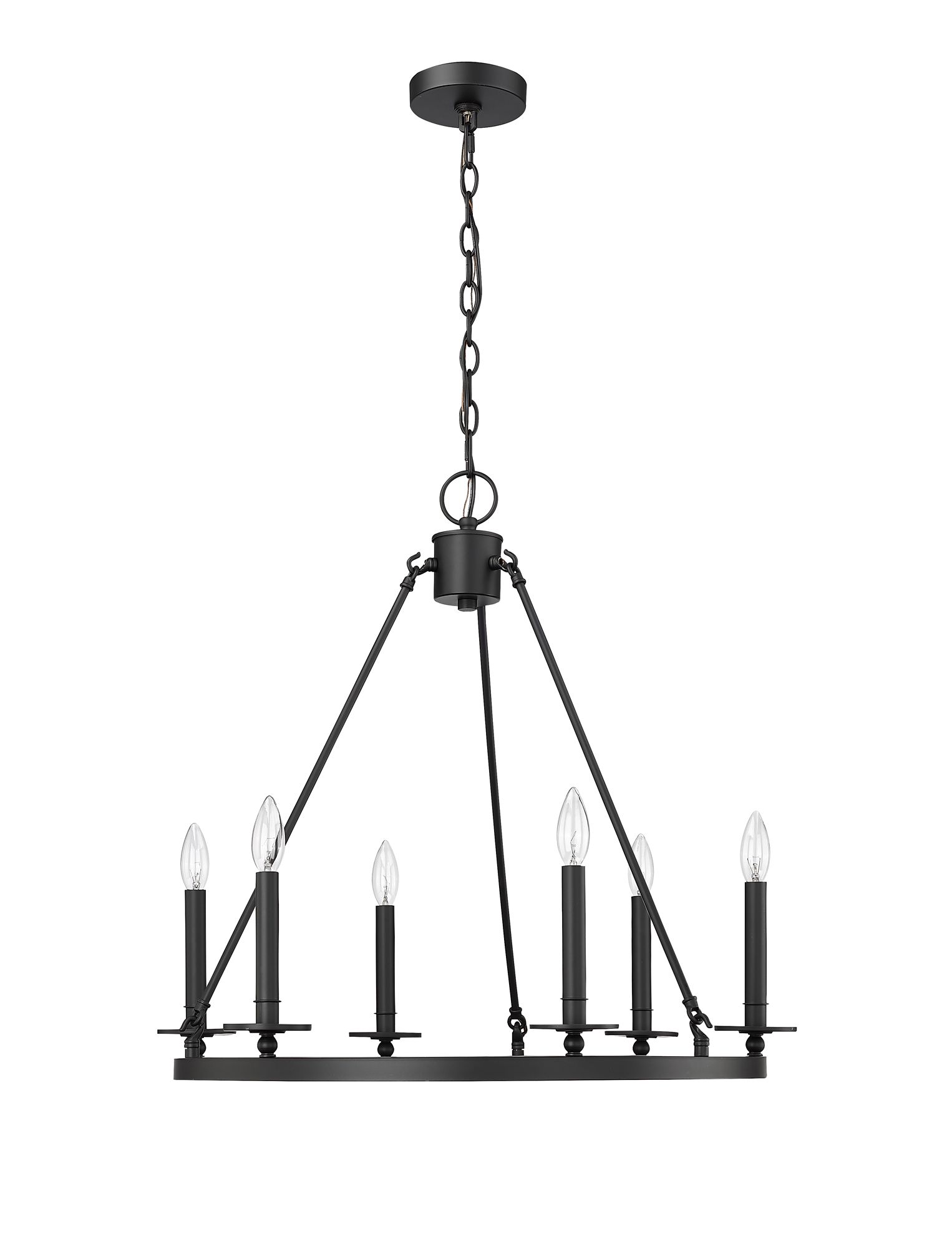 Image 2 Millennium Florence 6-Light 26" Matte Black Chandelier more views