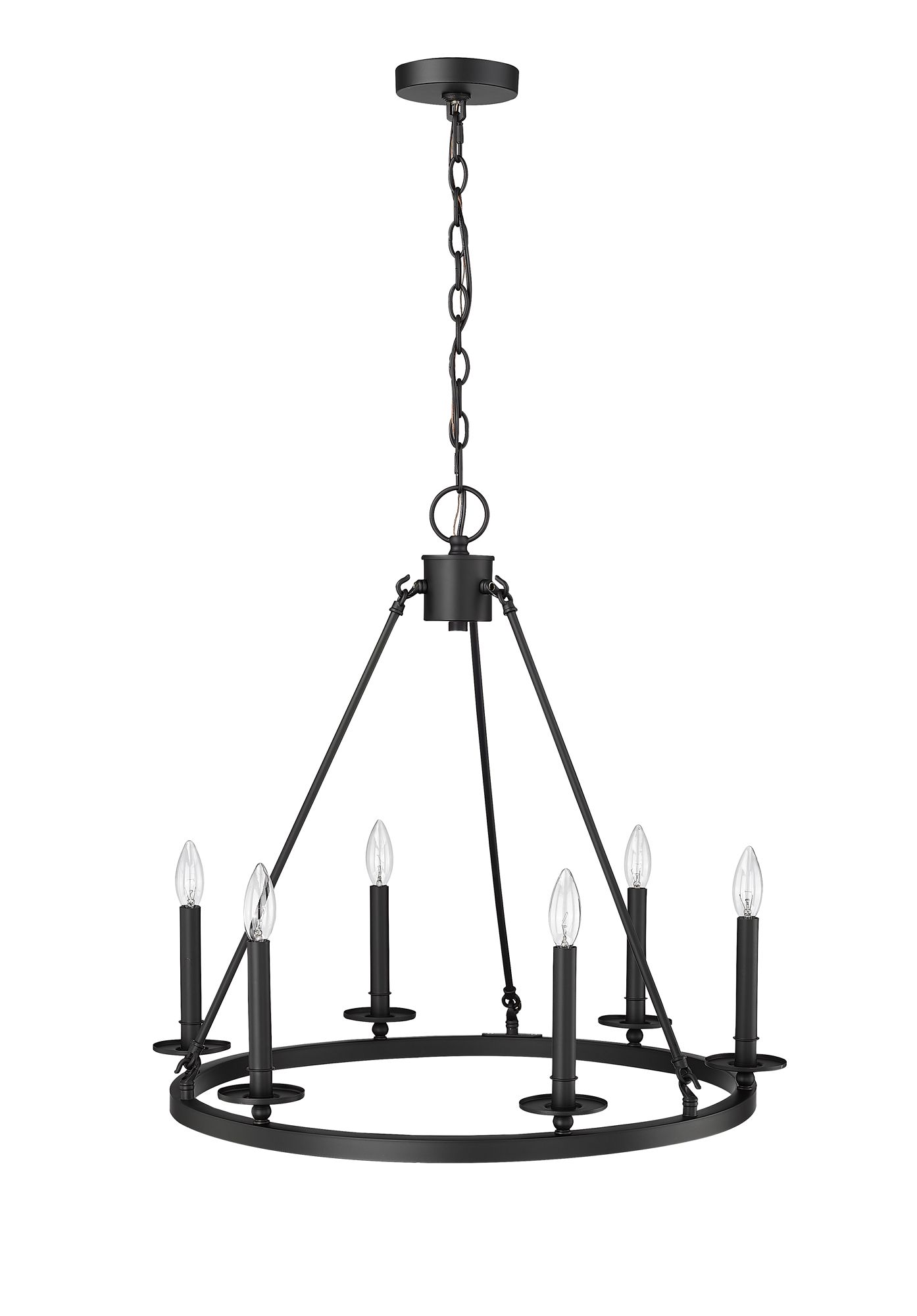 Image 4 Millennium Florence 6-Light 26" Matte Black Chandelier more views