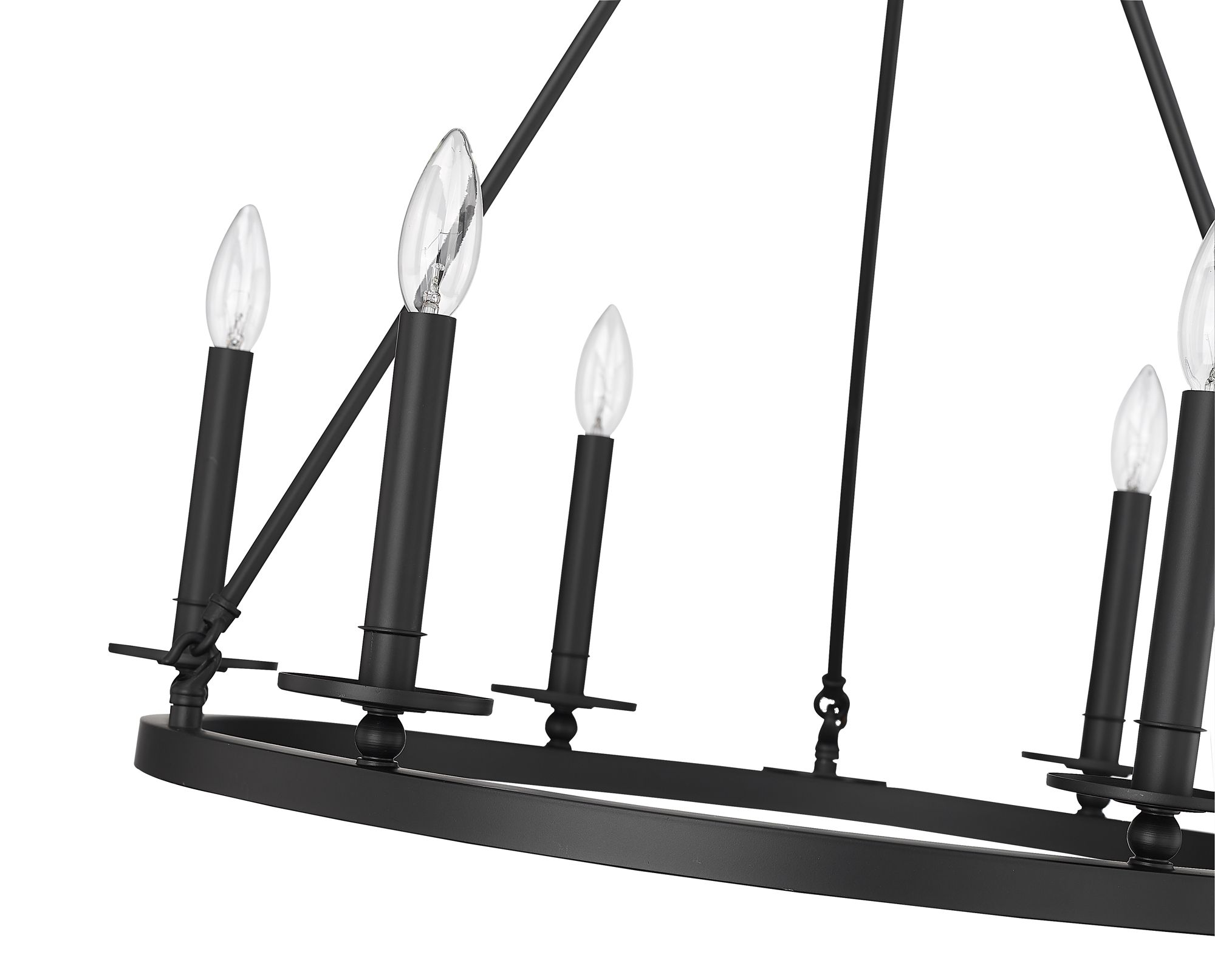 Image 5 Millennium Florence 6-Light 26" Matte Black Chandelier more views
