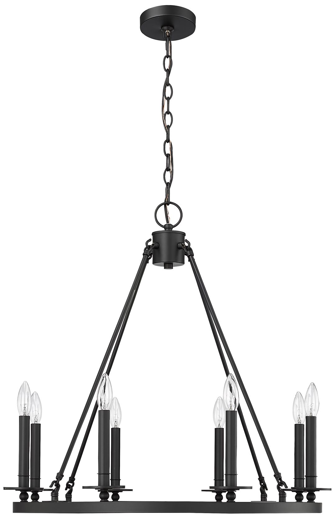 Millennium Florence 8-Light 28" Matte Black Chandelier