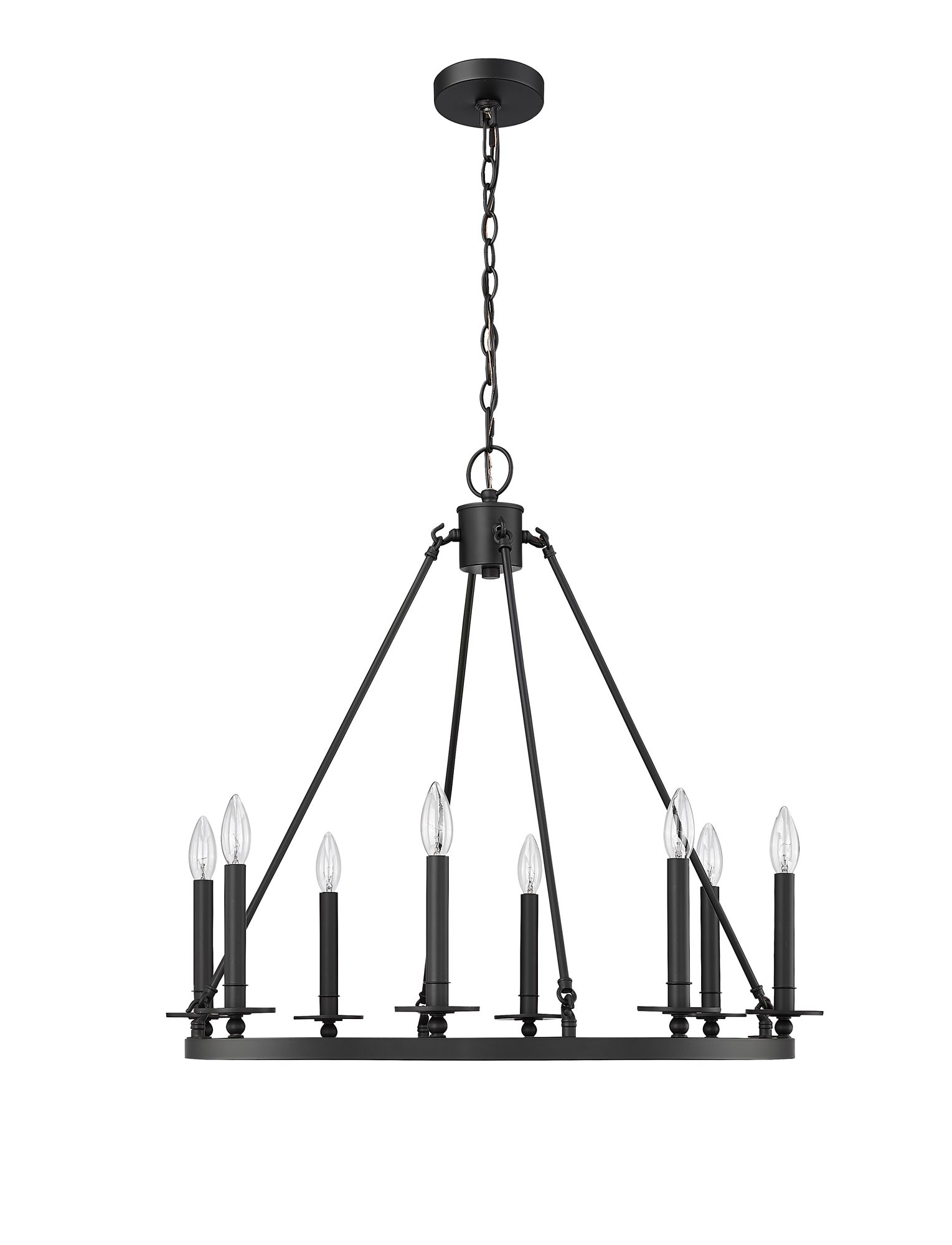 Image 2 Millennium Florence 8-Light 28" Matte Black Chandelier more views
