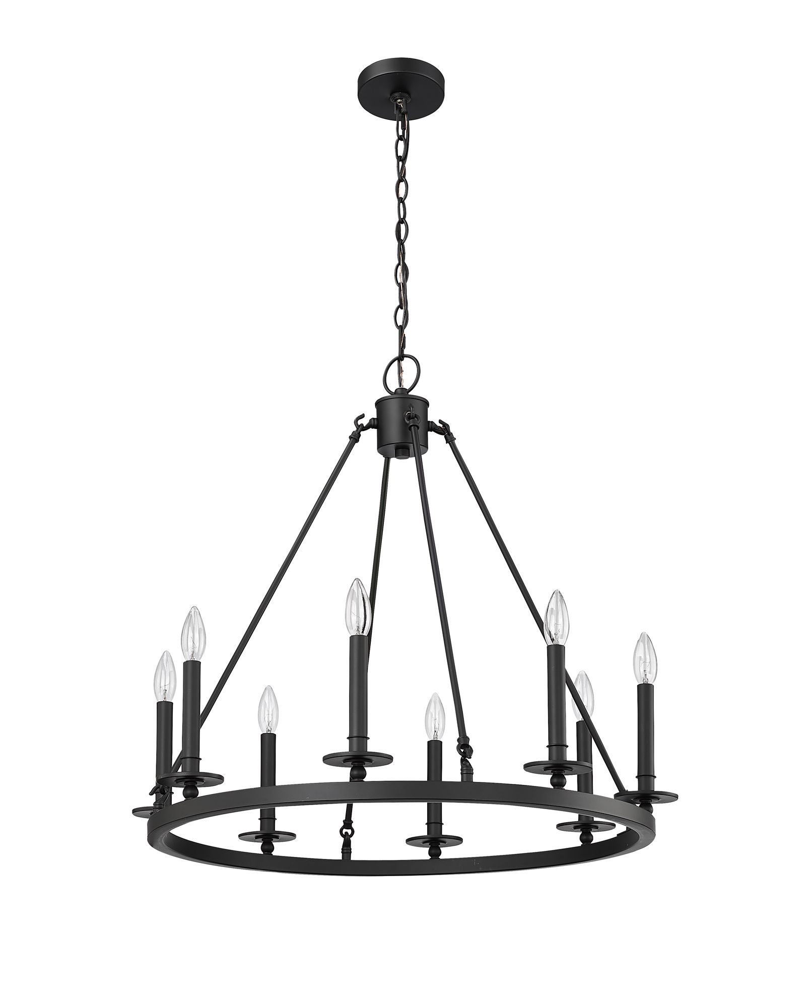 Image 3 Millennium Florence 8-Light 28" Matte Black Chandelier more views
