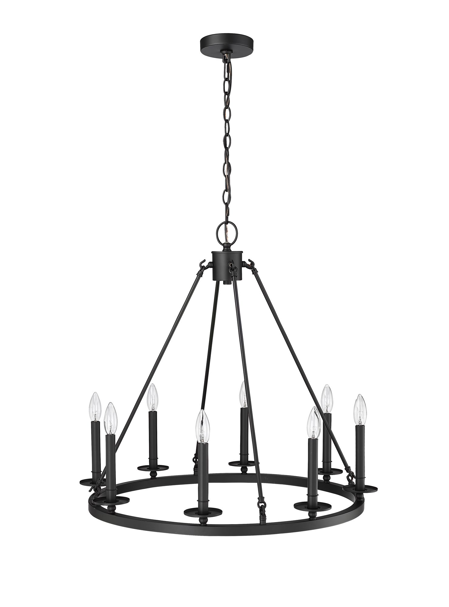 Image 4 Millennium Florence 8-Light 28" Matte Black Chandelier more views