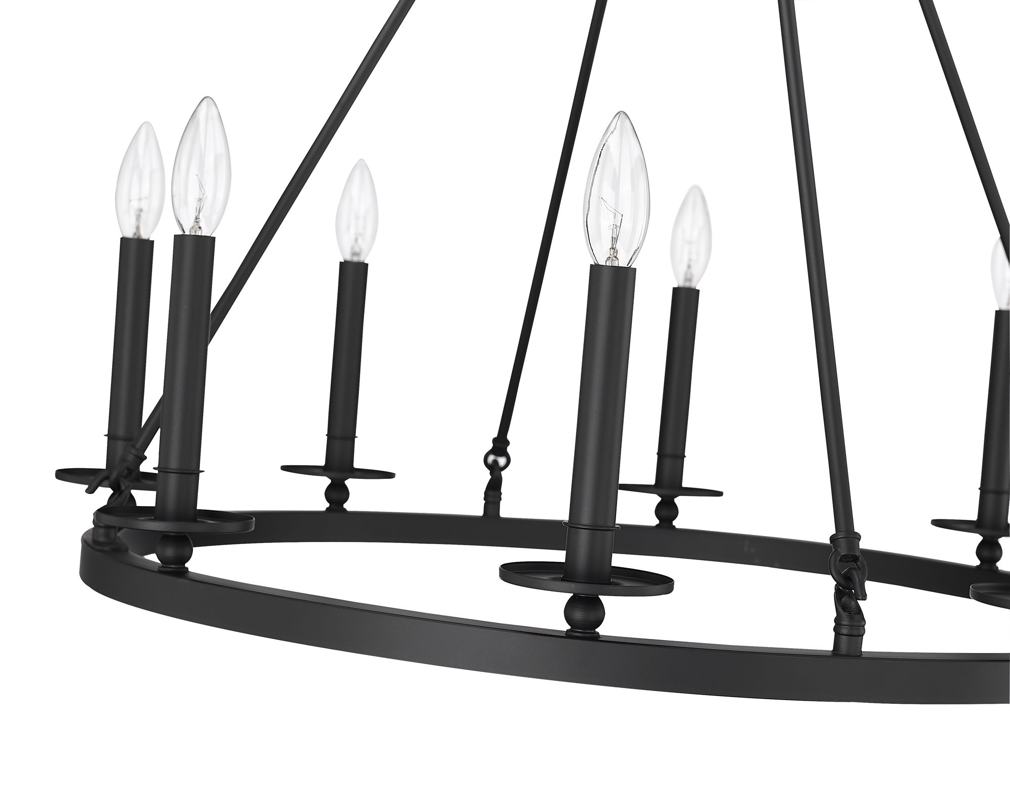Image 5 Millennium Florence 8-Light 28" Matte Black Chandelier more views