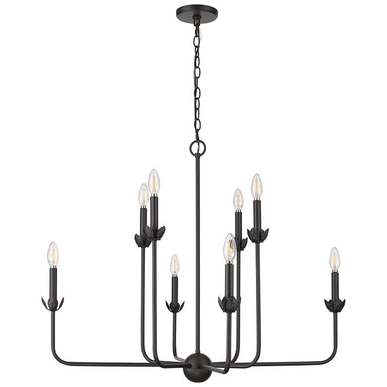 Image 1 Millennium Freesia Chandelier Ceiling Light Matte Black