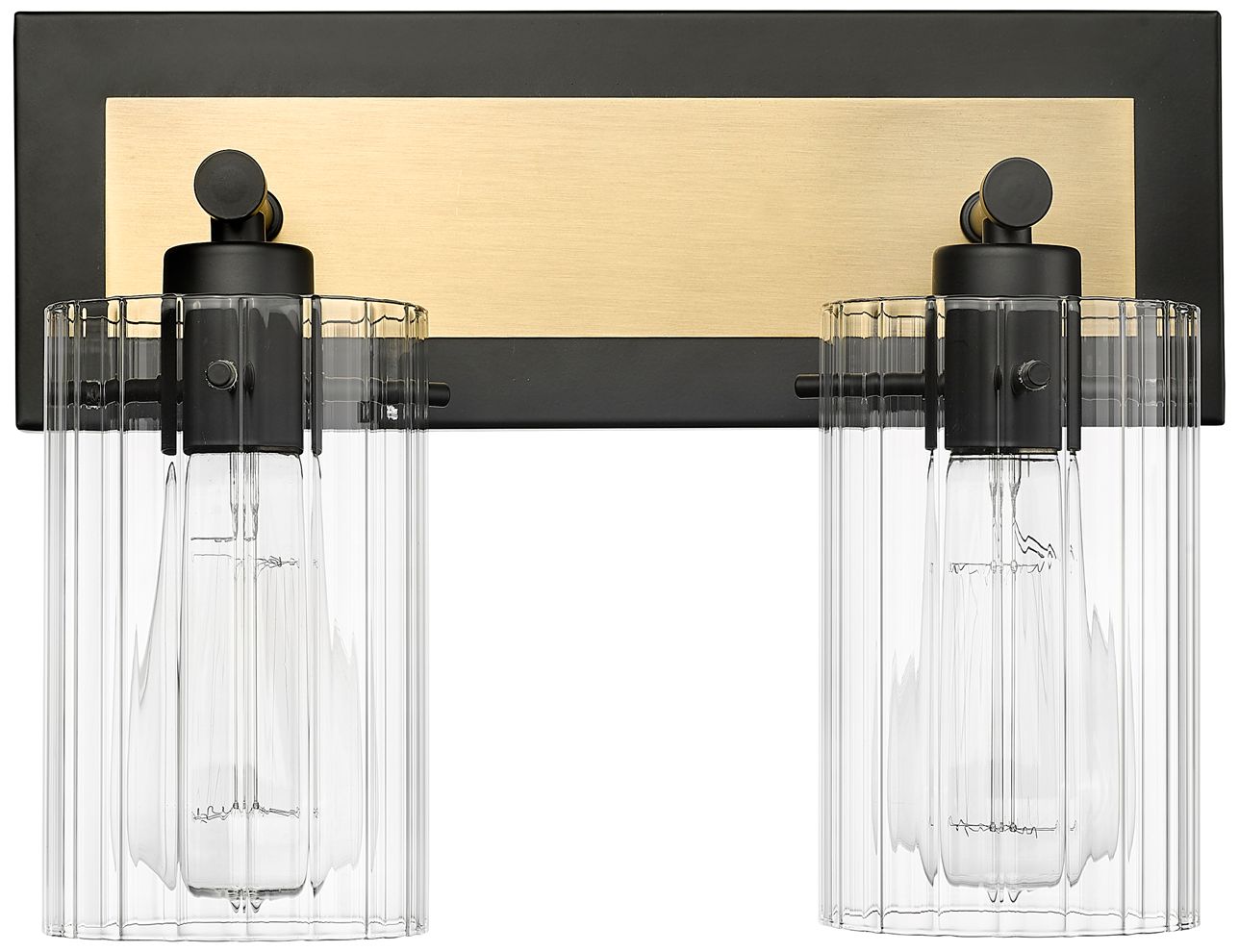 Millennium Gasol 2-Light 13" Matte Black/Vintage Brass Vanity Light