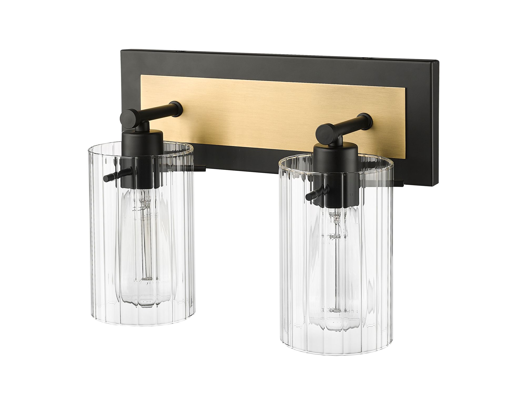 Image 4 Millennium Gasol 2-Light 13" Matte Black/Vintage Brass Vanity Light more views