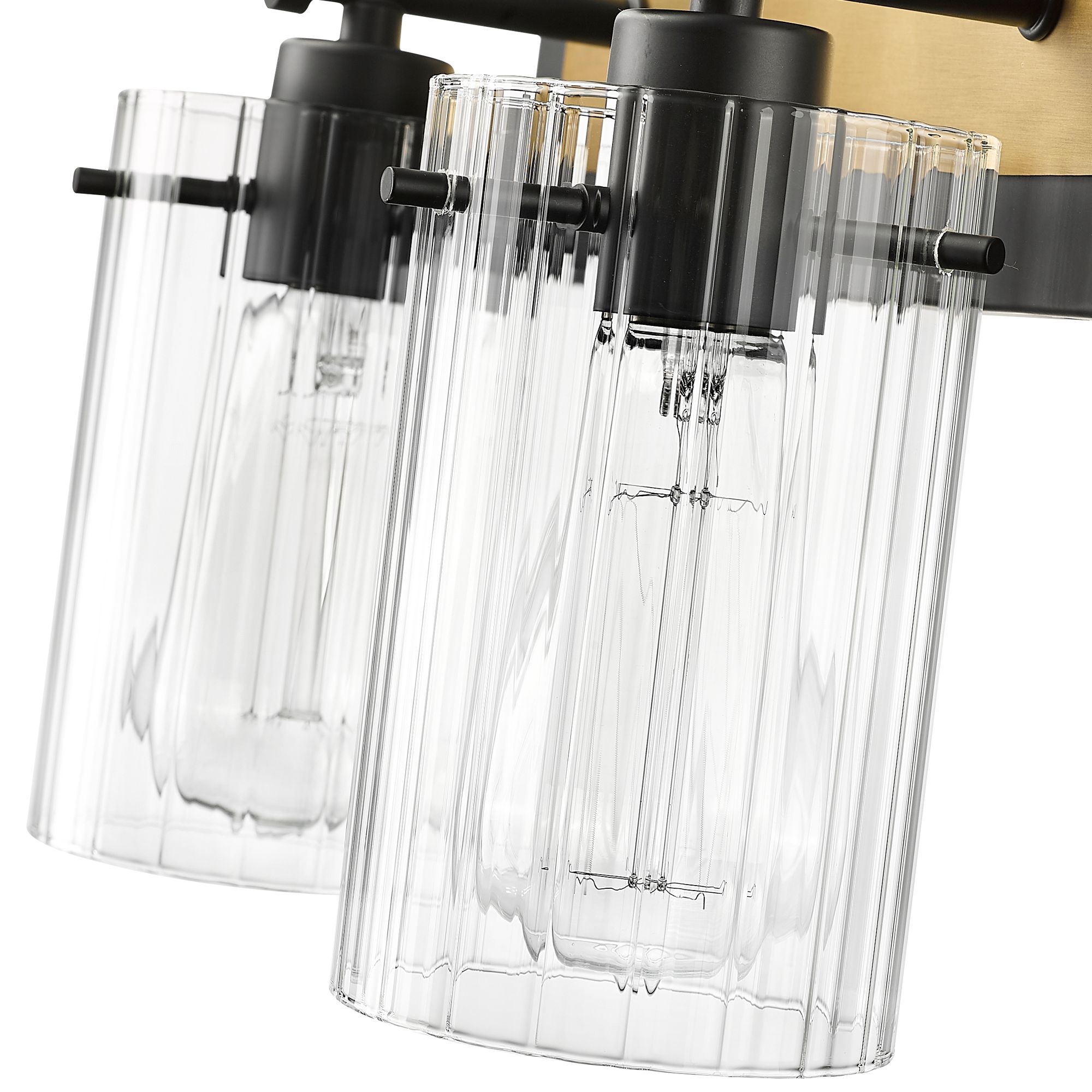 Image 5 Millennium Gasol 2-Light 13" Matte Black/Vintage Brass Vanity Light more views