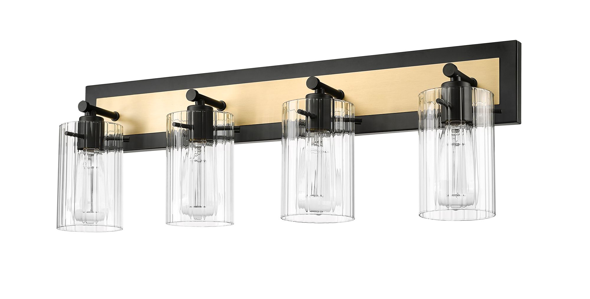 Image 3 Millennium Gasol 28.75" Matte Black/Vintage Brass Vanity Light more views