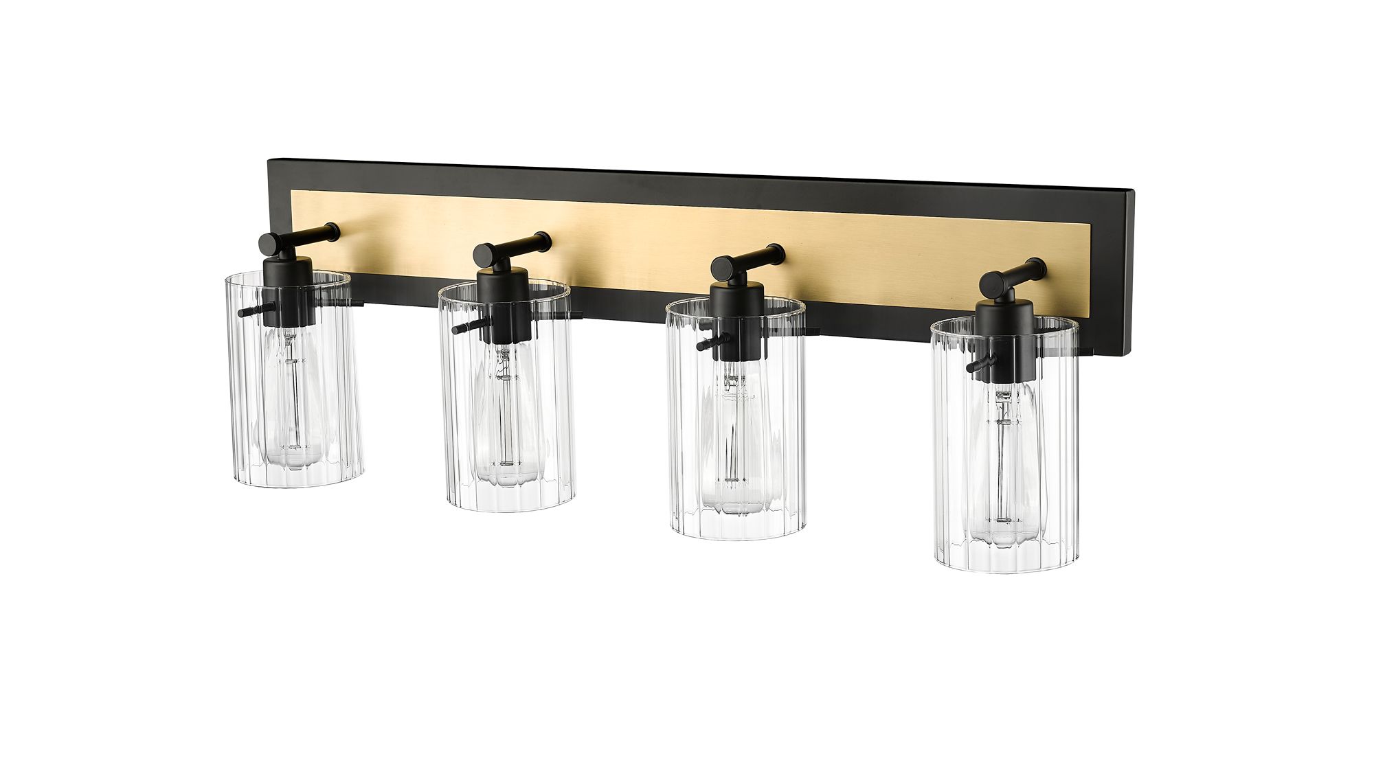 Image 4 Millennium Gasol 28.75" Matte Black/Vintage Brass Vanity Light more views