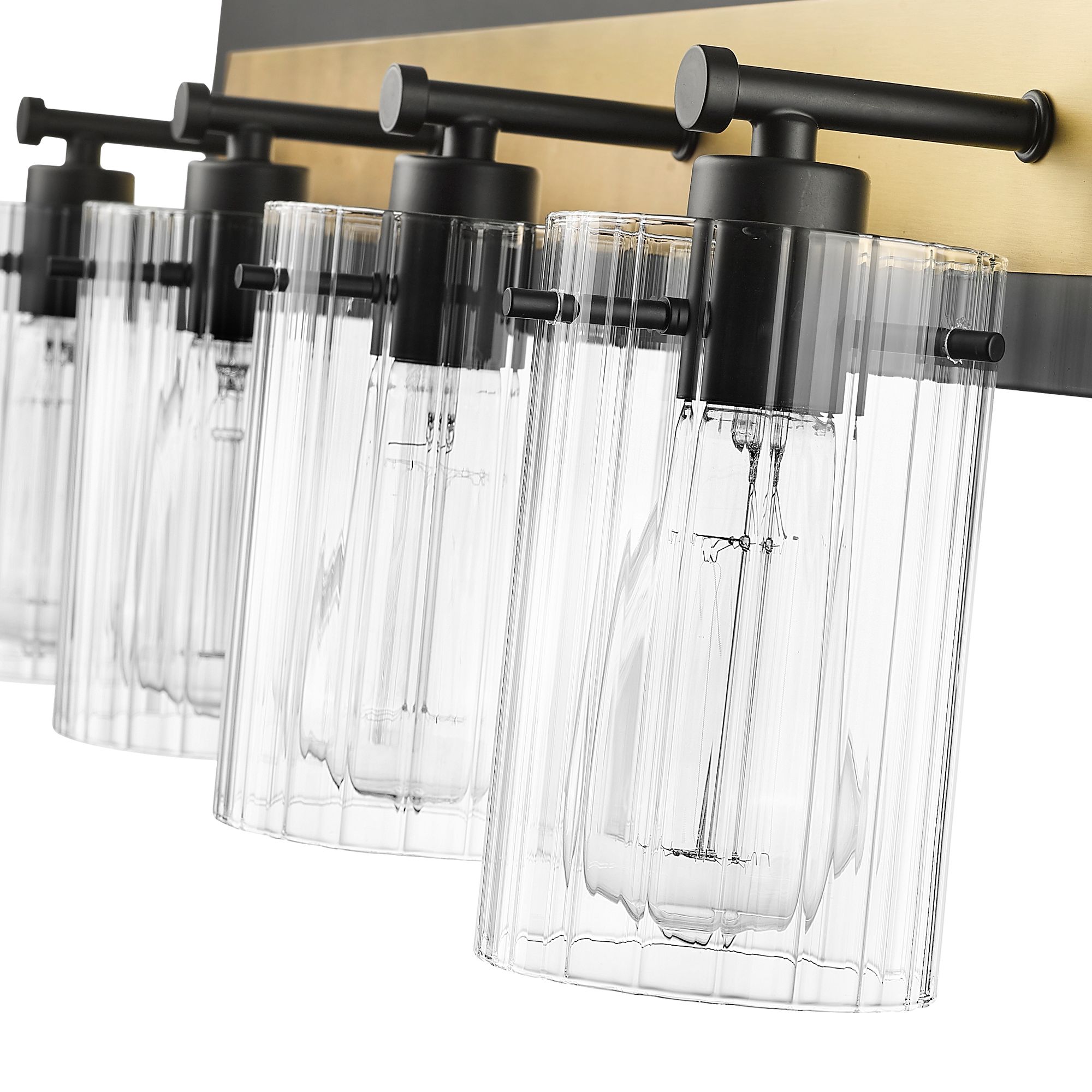 Image 5 Millennium Gasol 28.75" Matte Black/Vintage Brass Vanity Light more views