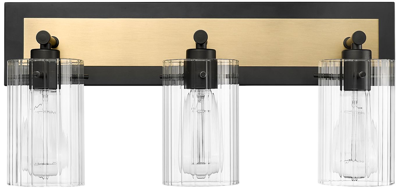 Millennium Gasol 3-Light 21" Matte Black/Vintage Brass Vanity Light