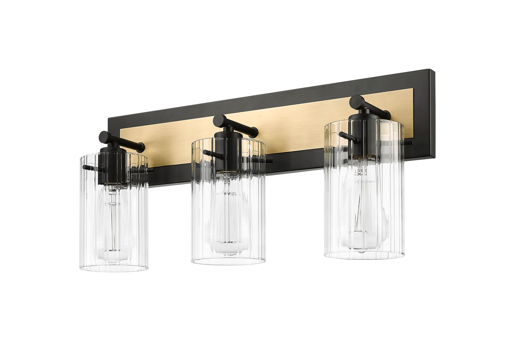 Image 3 Millennium Gasol 3-Light 21" Matte Black/Vintage Brass Vanity Light more views