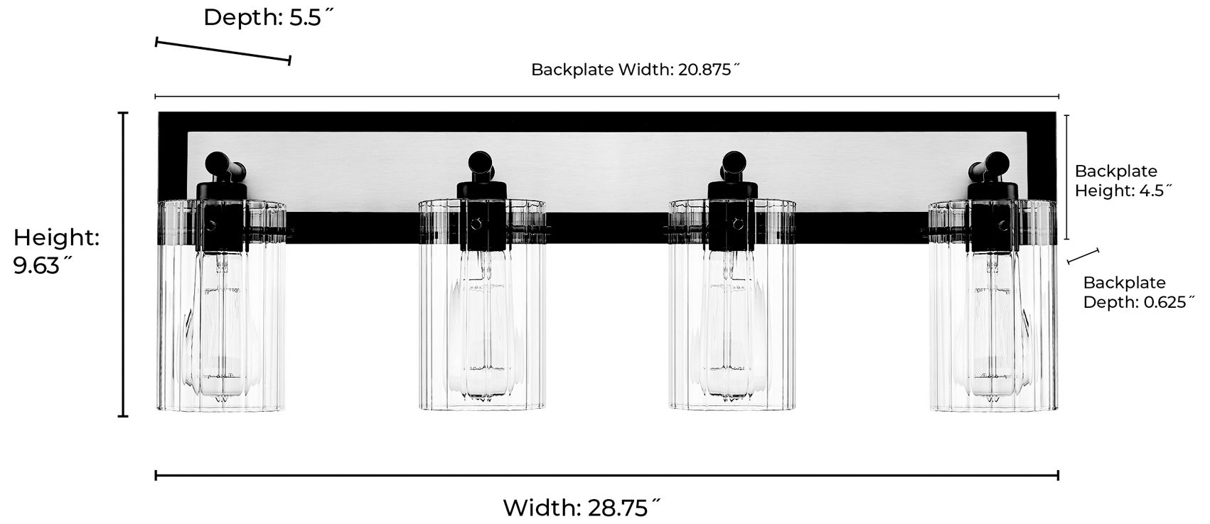 Image 6 Millennium Gasol Vanity Matte Black / Vintage Brass more views