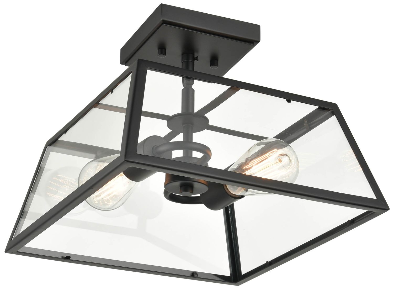 Thumbnail1 of Millennium Grant 2 Light Outdoor Flush Mount in Powder Coat Black