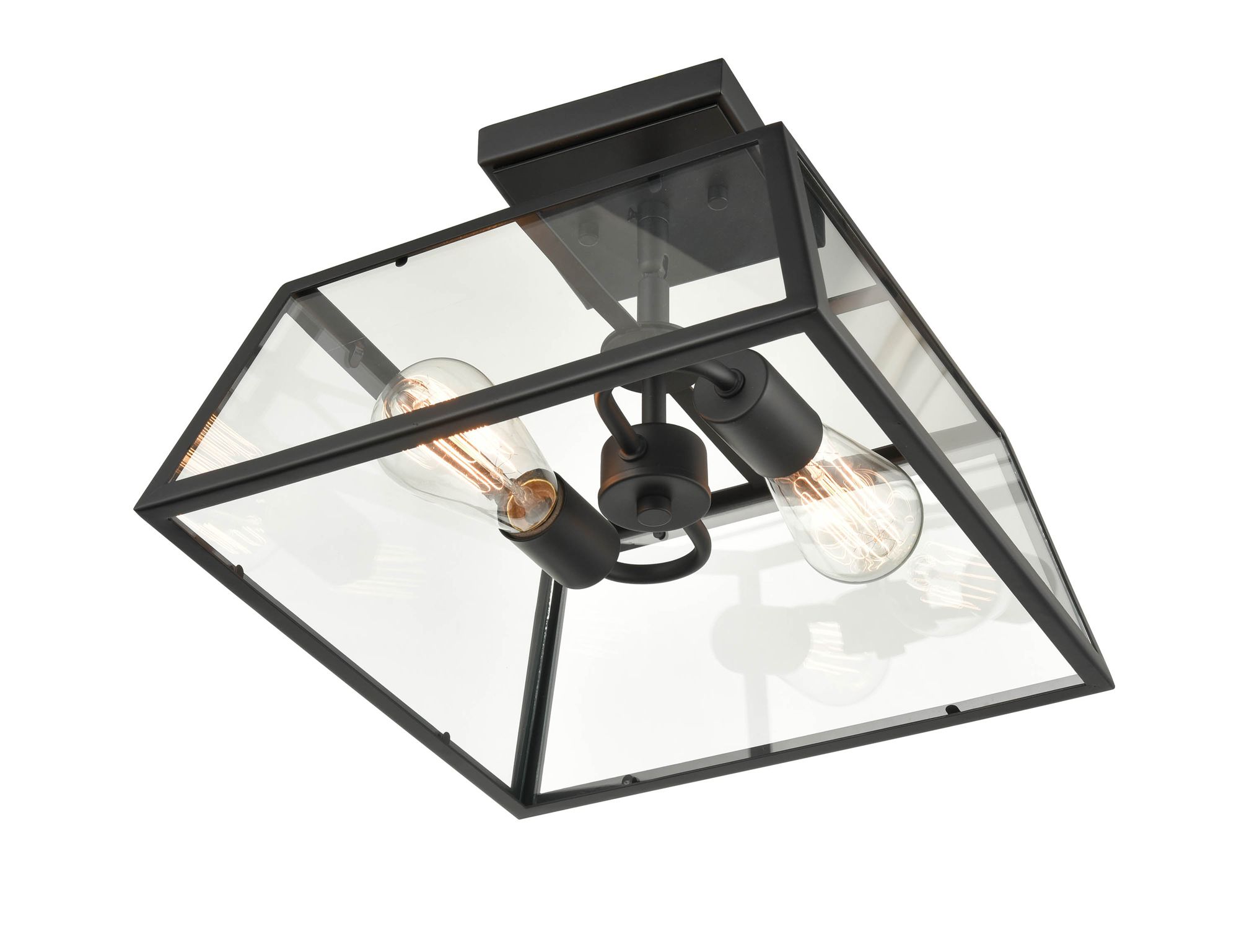 Thumbnail3 of Millennium Grant 2 Light Outdoor Flush Mount in Powder Coat Black more views