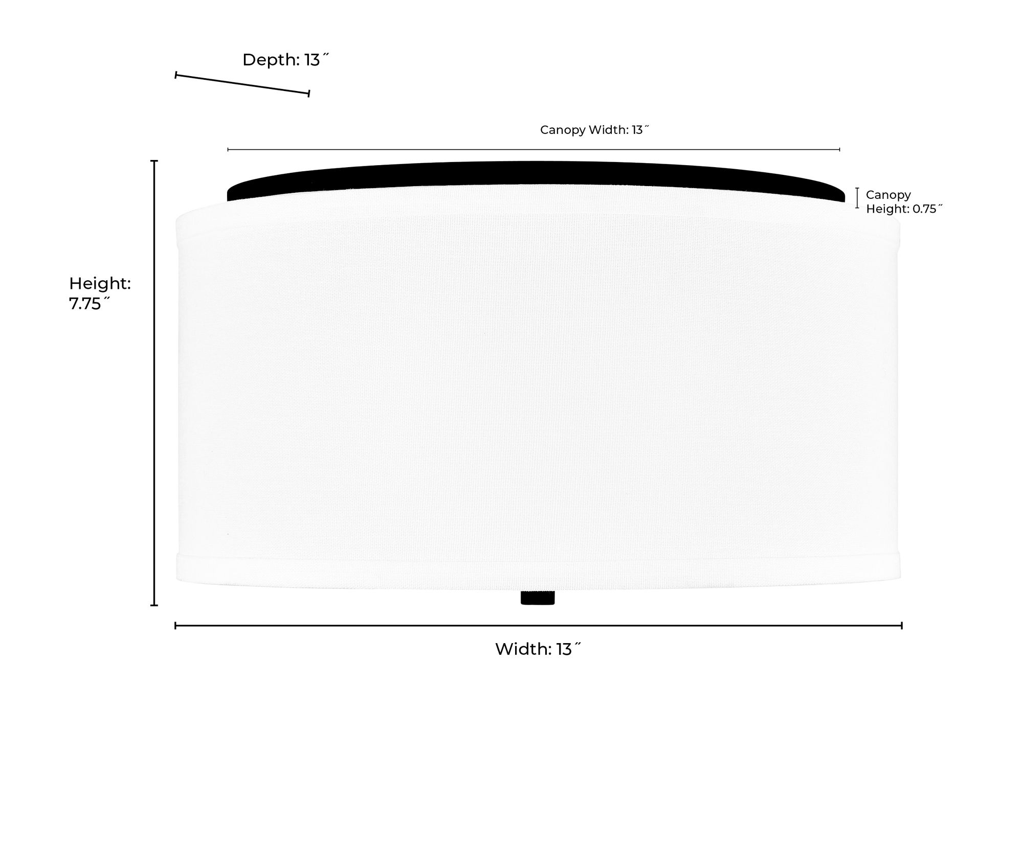 Image 6 Millennium Guyten 2-Light 13" Matte Black Flush Mount with Shade more views