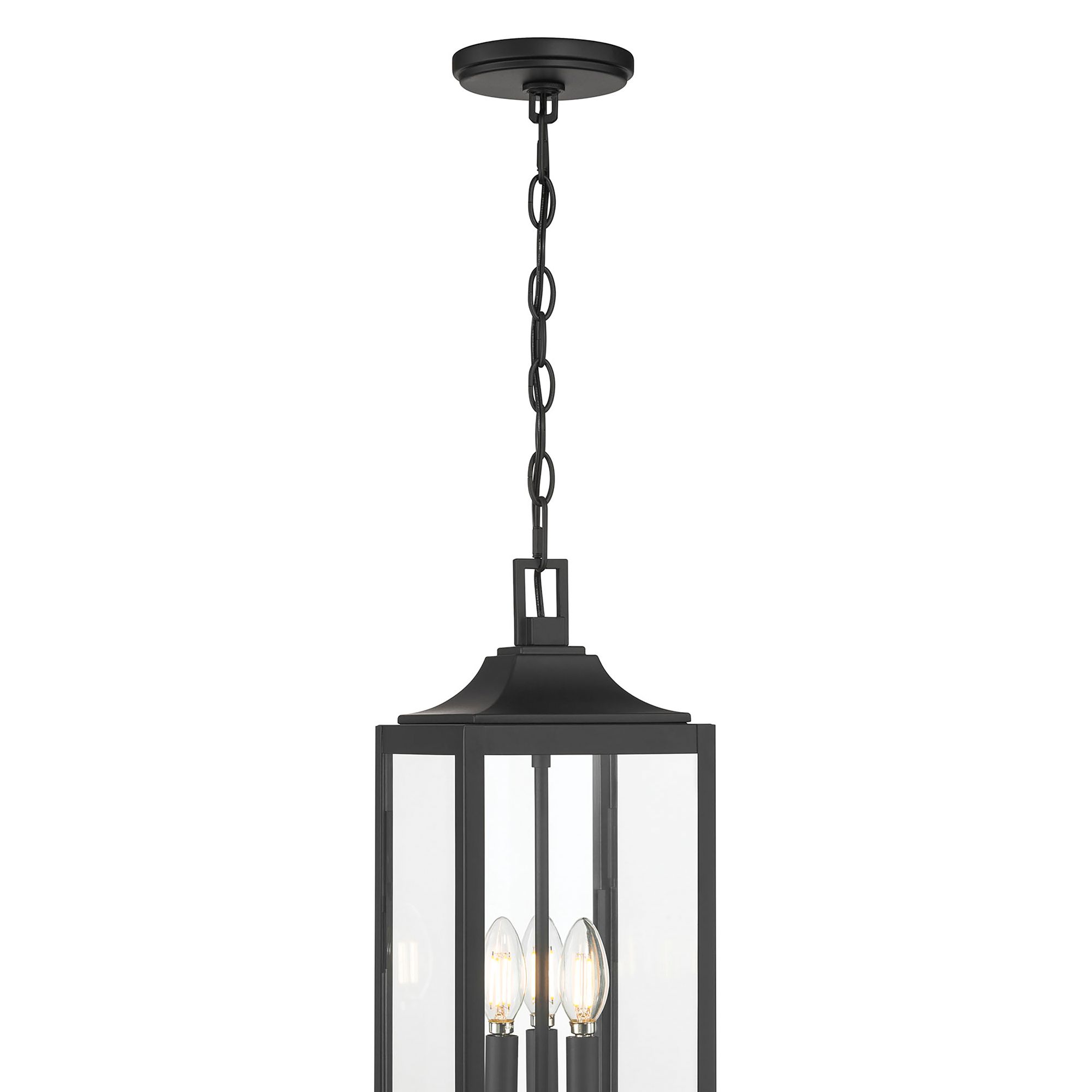 Image 5 Millennium Halston 3-Lt 18.25" Powder Coated Black Outdoor Hanging Lantern more views