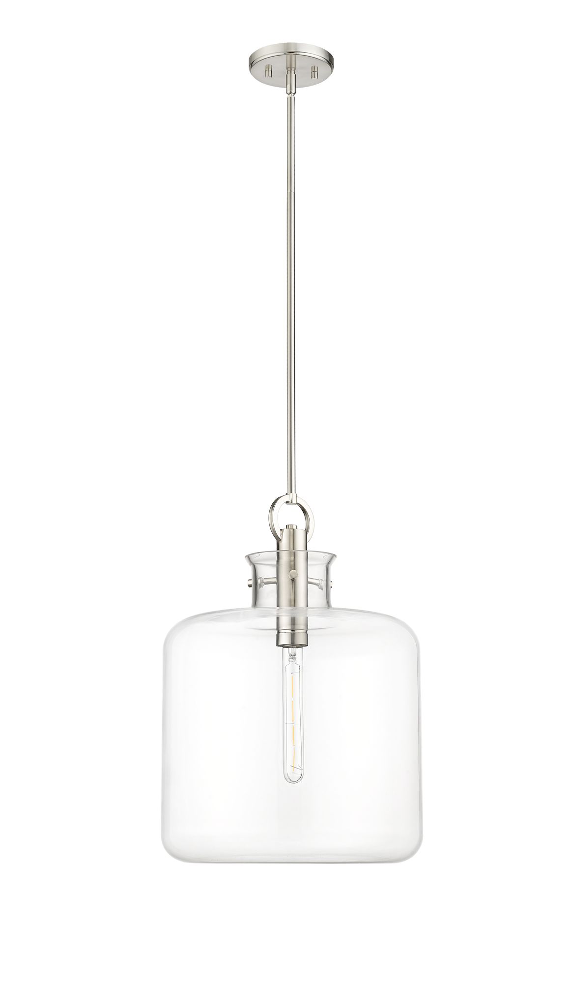 Image 3 Millennium Hayloft 1-Light 14.2" Brushed Nickel Pendant with Glass Sha more views