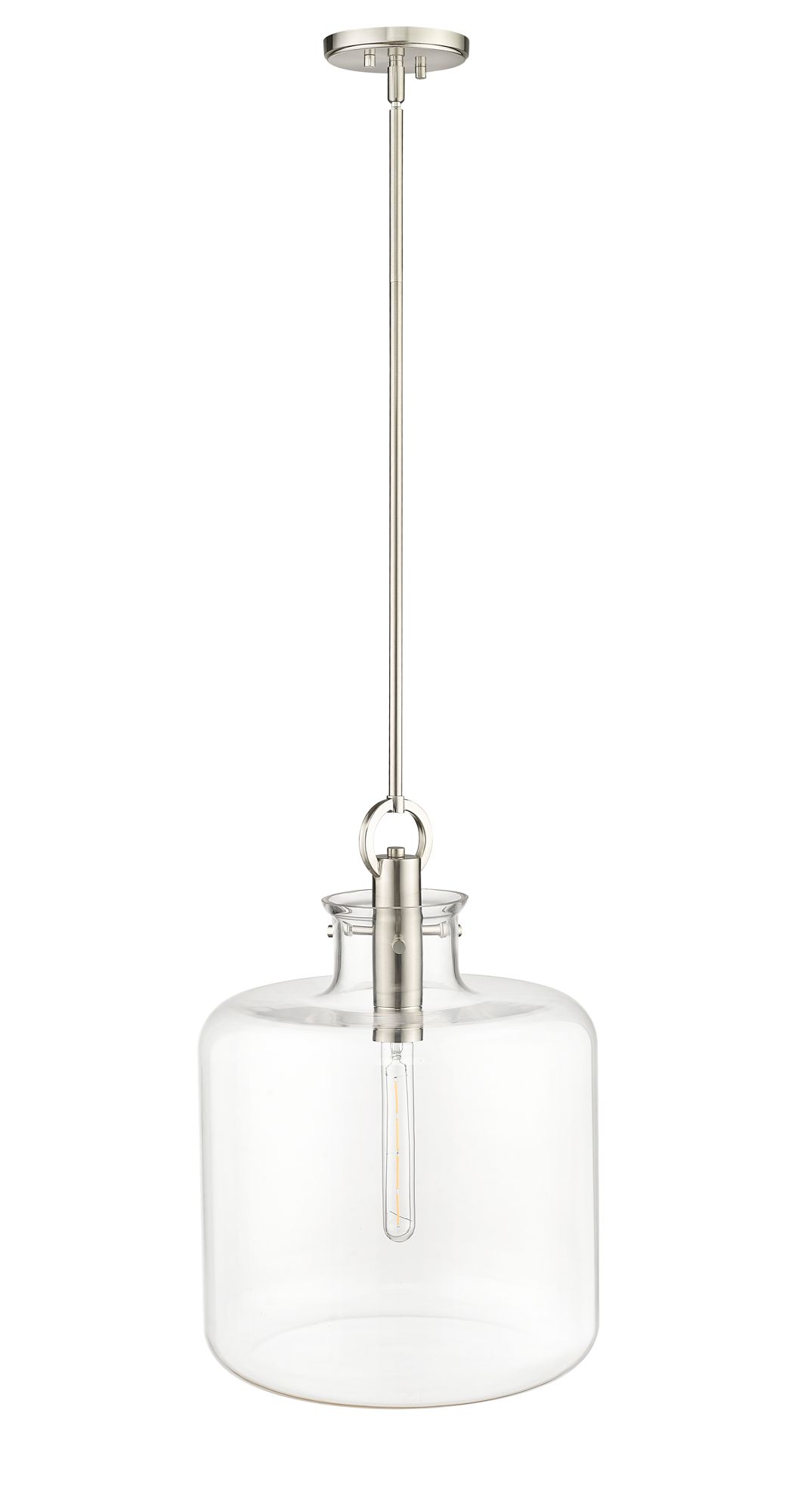 Image 5 Millennium Hayloft 1-Light 14.2" Brushed Nickel Pendant with Glass Sha more views