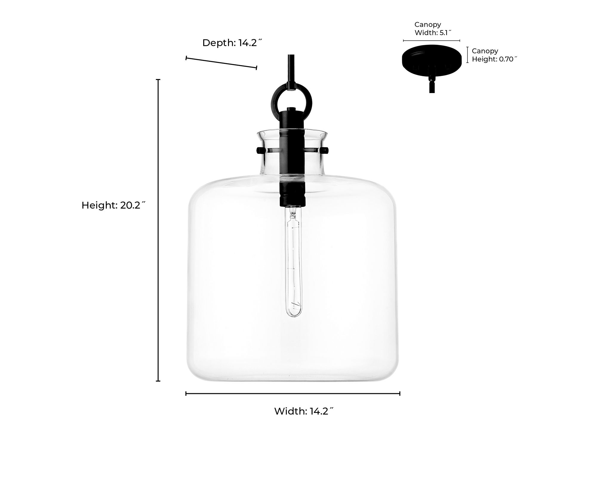 Image 6 Millennium Hayloft 1-Light 14.2" Matte Black Pendant with Glass Shade more views