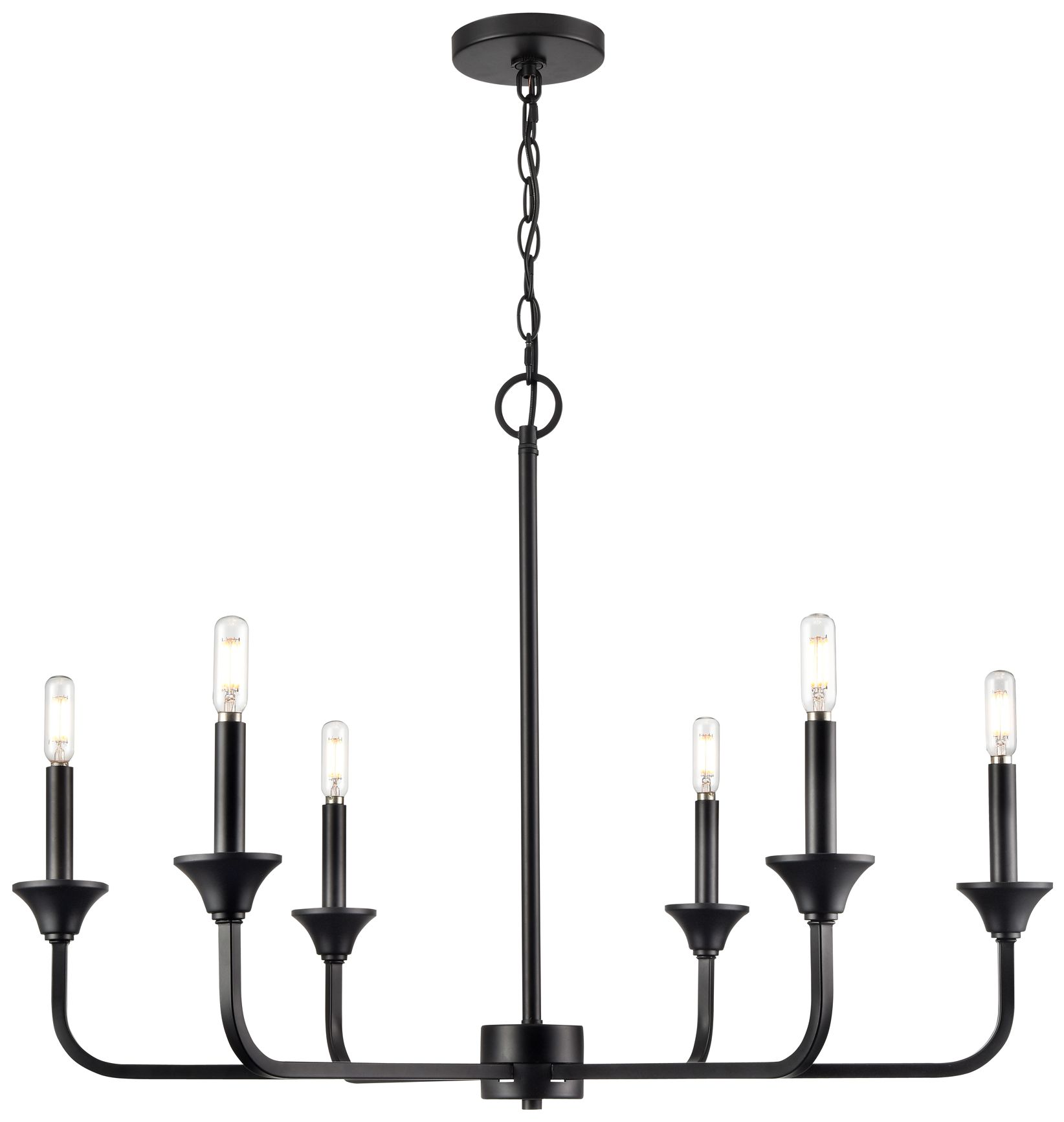 Millennium Herring 6-Light 32" Matte Black Chandelier