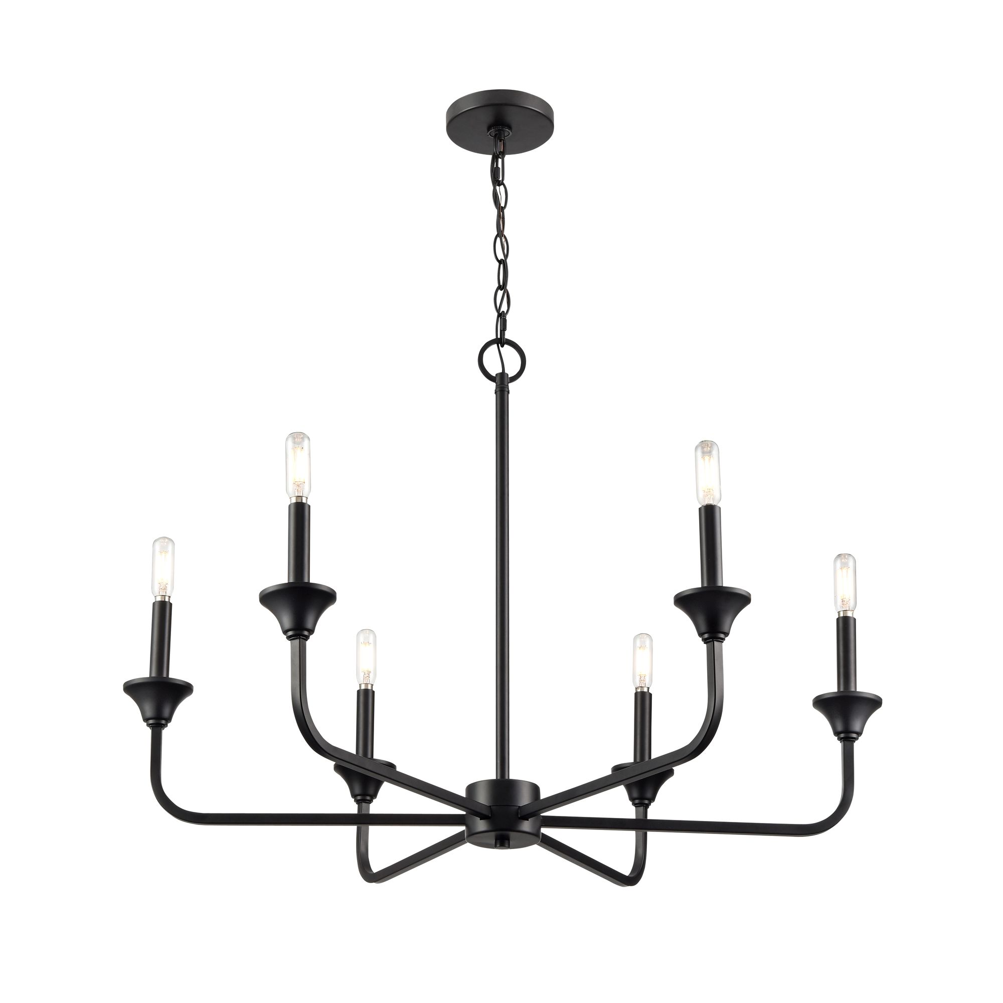 Image 3 Millennium Herring 6-Light 32" Matte Black Chandelier more views