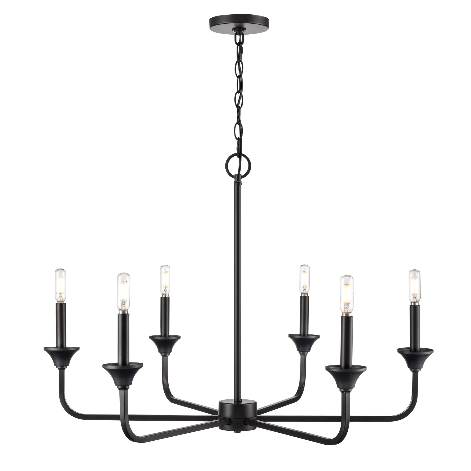 Image 4 Millennium Herring 6-Light 32" Matte Black Chandelier more views