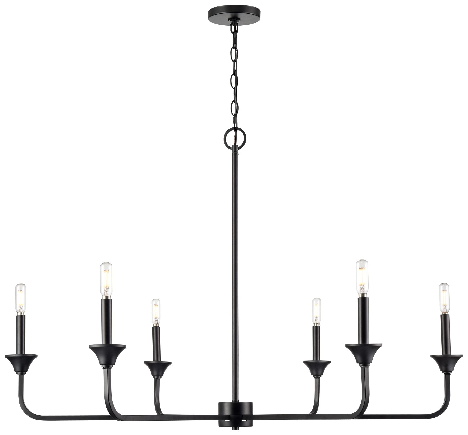 Thumbnail1 of Millennium Herring 6-Light 42" Matte Black Chandelier