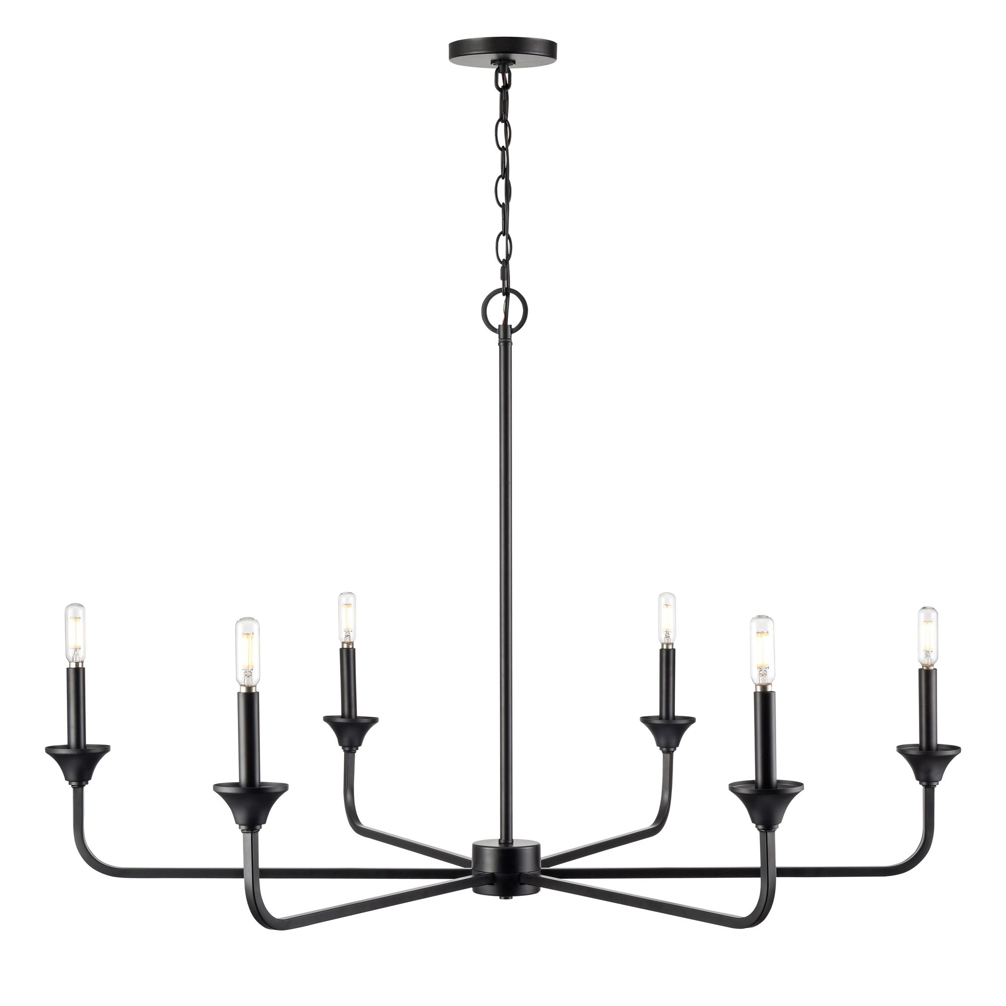 Thumbnail4 of Millennium Herring 6-Light 42" Matte Black Chandelier more views