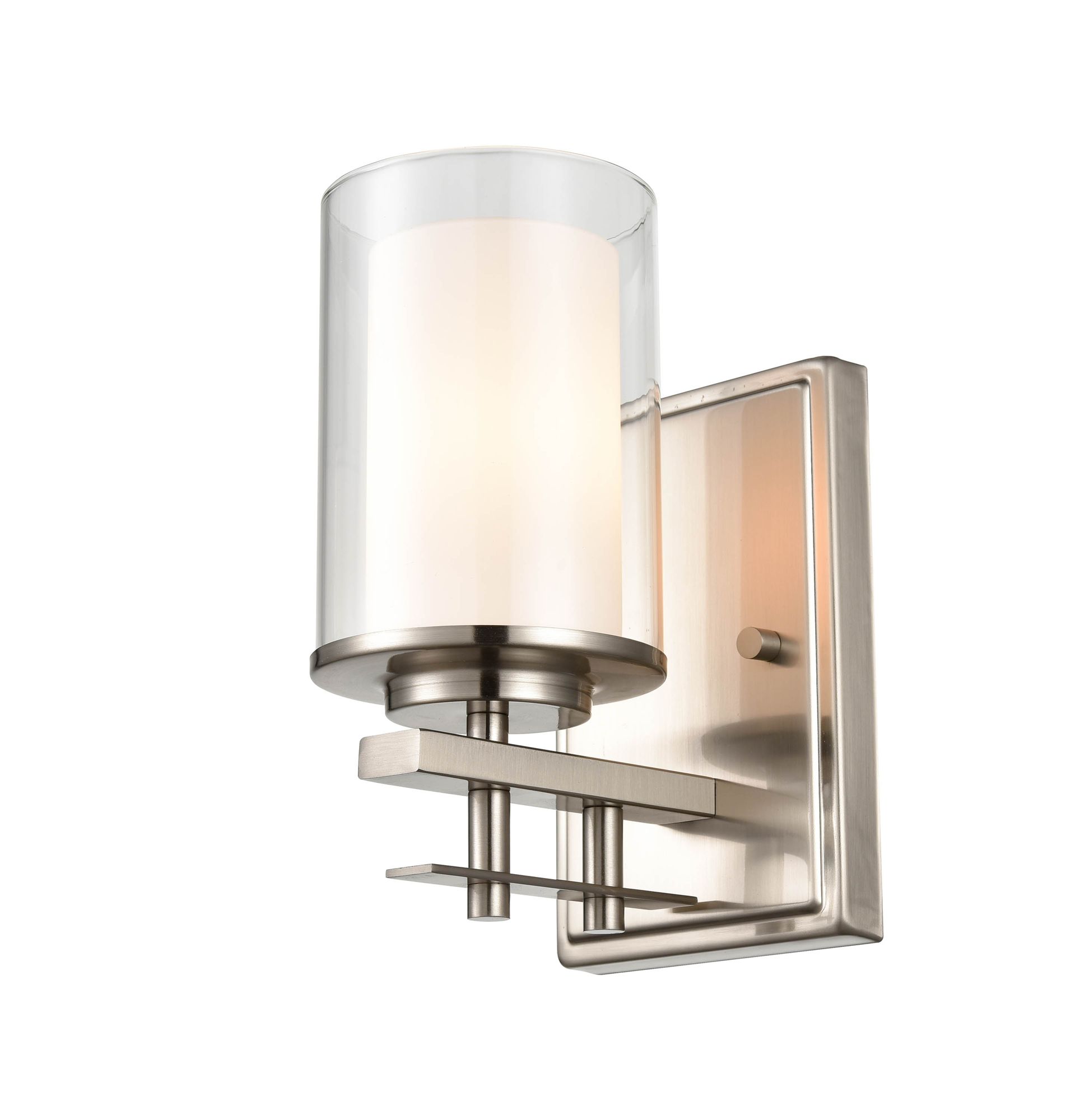Image 2 Millennium Huderson 1-Light 4.75" Brushed Nickel Wall Sconce with Shade more views
