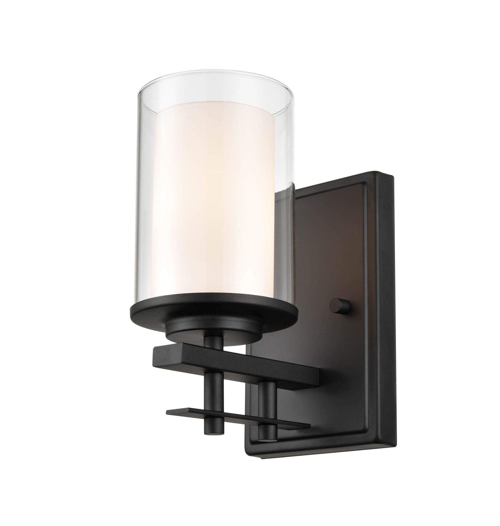 Image 2 Millennium Huderson 1-Light 4.75" Matte Black Wall Sconce with Glass Shade more views