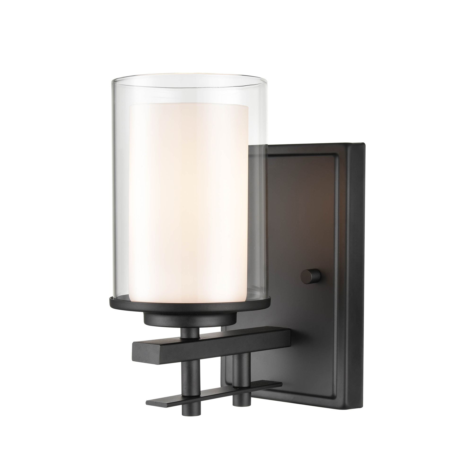 Image 3 Millennium Huderson 1-Light 4.75" Matte Black Wall Sconce with Glass Shade more views