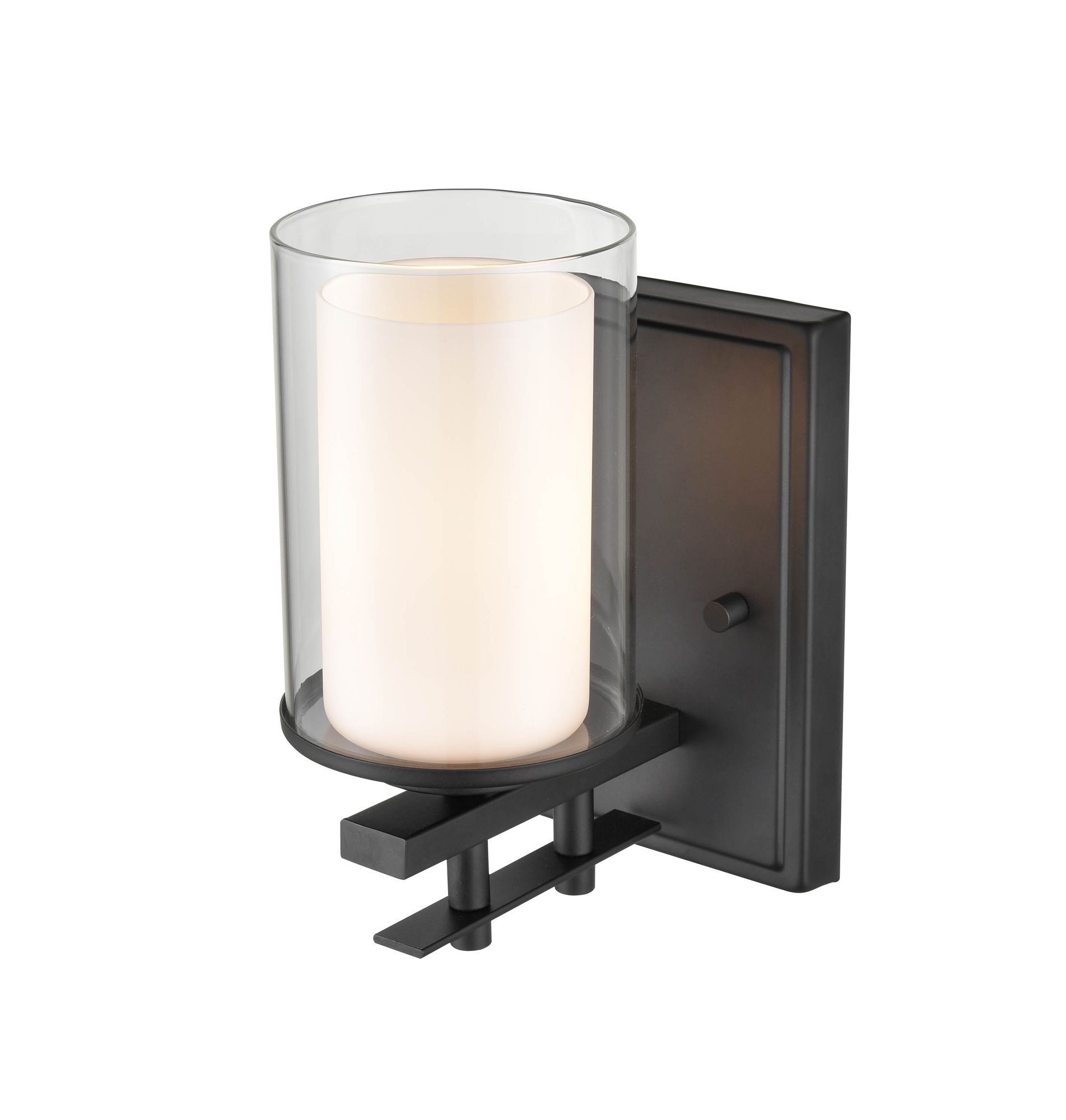 Image 4 Millennium Huderson 1-Light 4.75" Matte Black Wall Sconce with Glass Shade more views