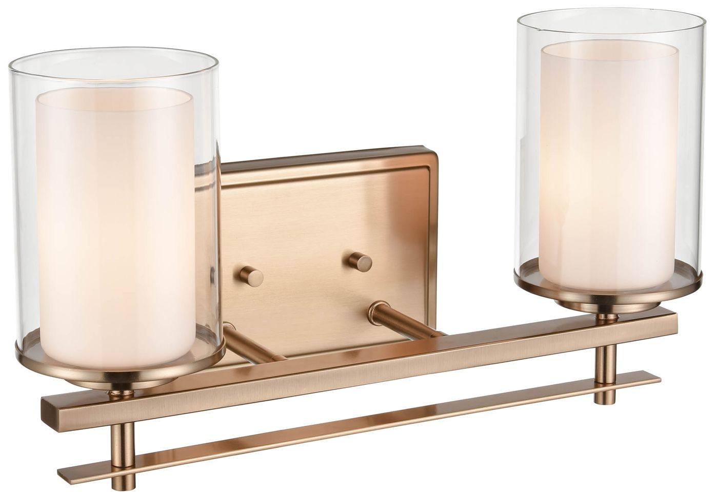 Millennium Huderson 2-Light 16" Modern Gold Vanity Light with Glass Shade