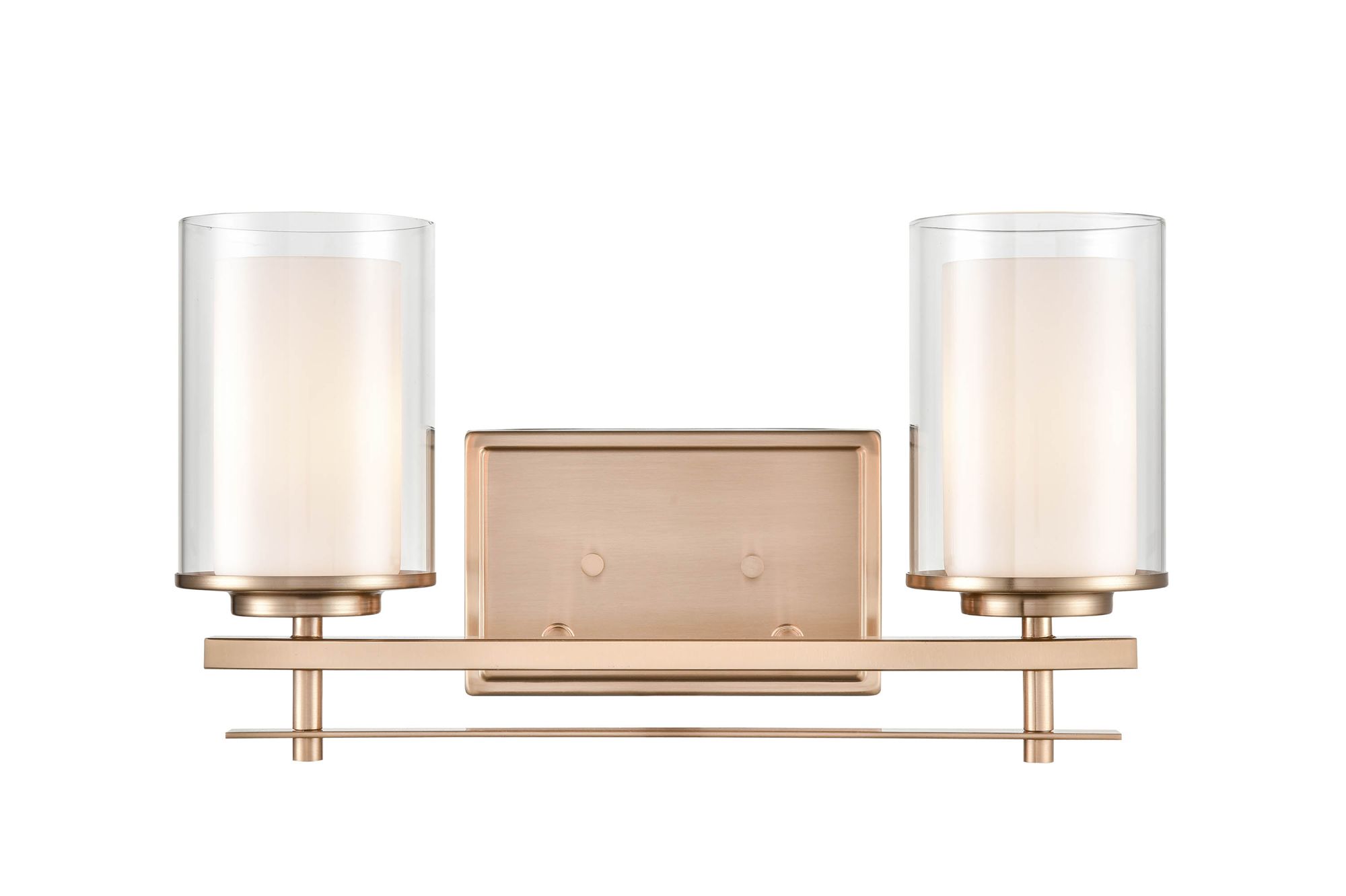 Image 2 Millennium Huderson 2-Light 16" Modern Gold Vanity Light with Glass Shade more views