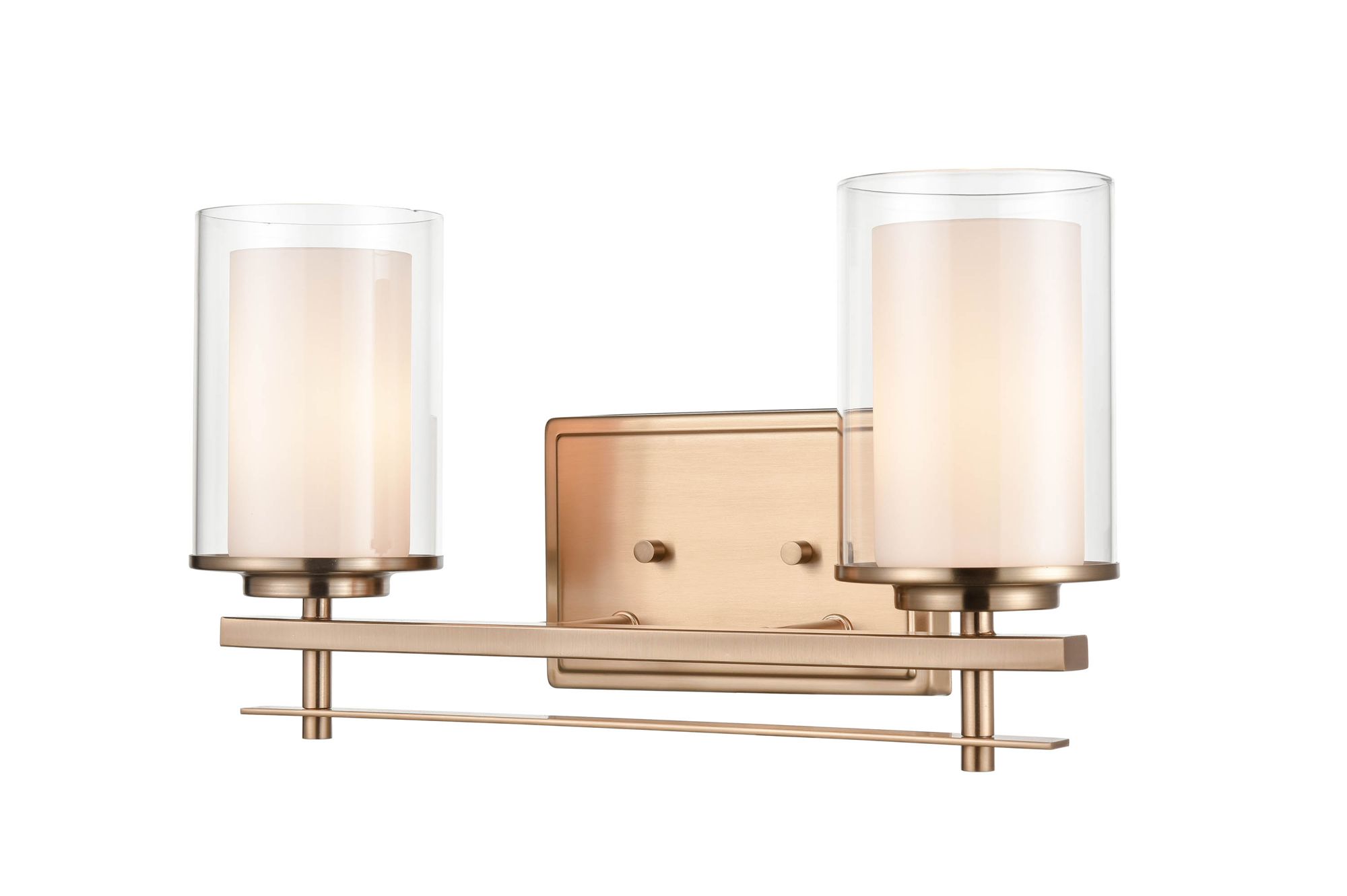 Image 4 Millennium Huderson 2-Light 16" Modern Gold Vanity Light with Glass Shade more views