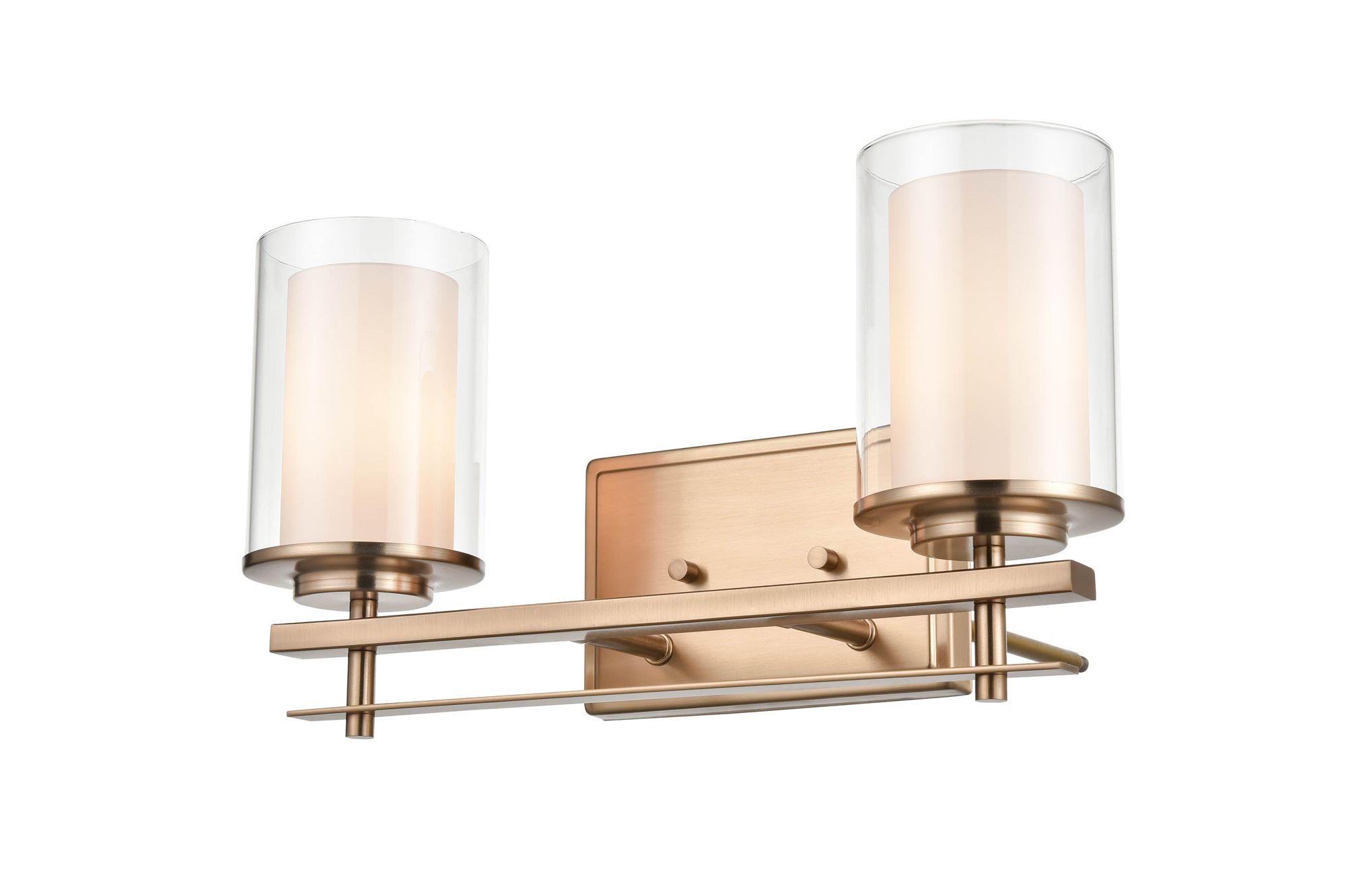 Image 5 Millennium Huderson 2-Light 16" Modern Gold Vanity Light with Glass Shade more views