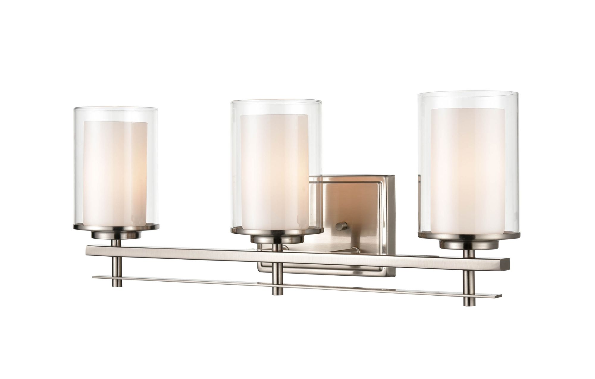 Image 2 Millennium Huderson 3-Light 23" Brushed Nickel Vanity Light with Shade more views