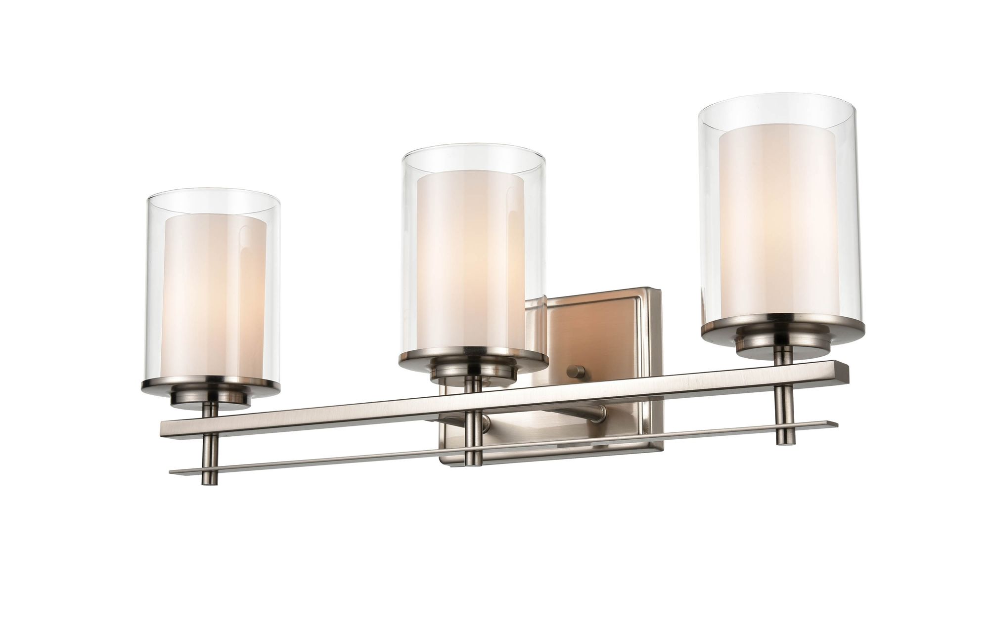 Image 3 Millennium Huderson 3-Light 23" Brushed Nickel Vanity Light with Shade more views