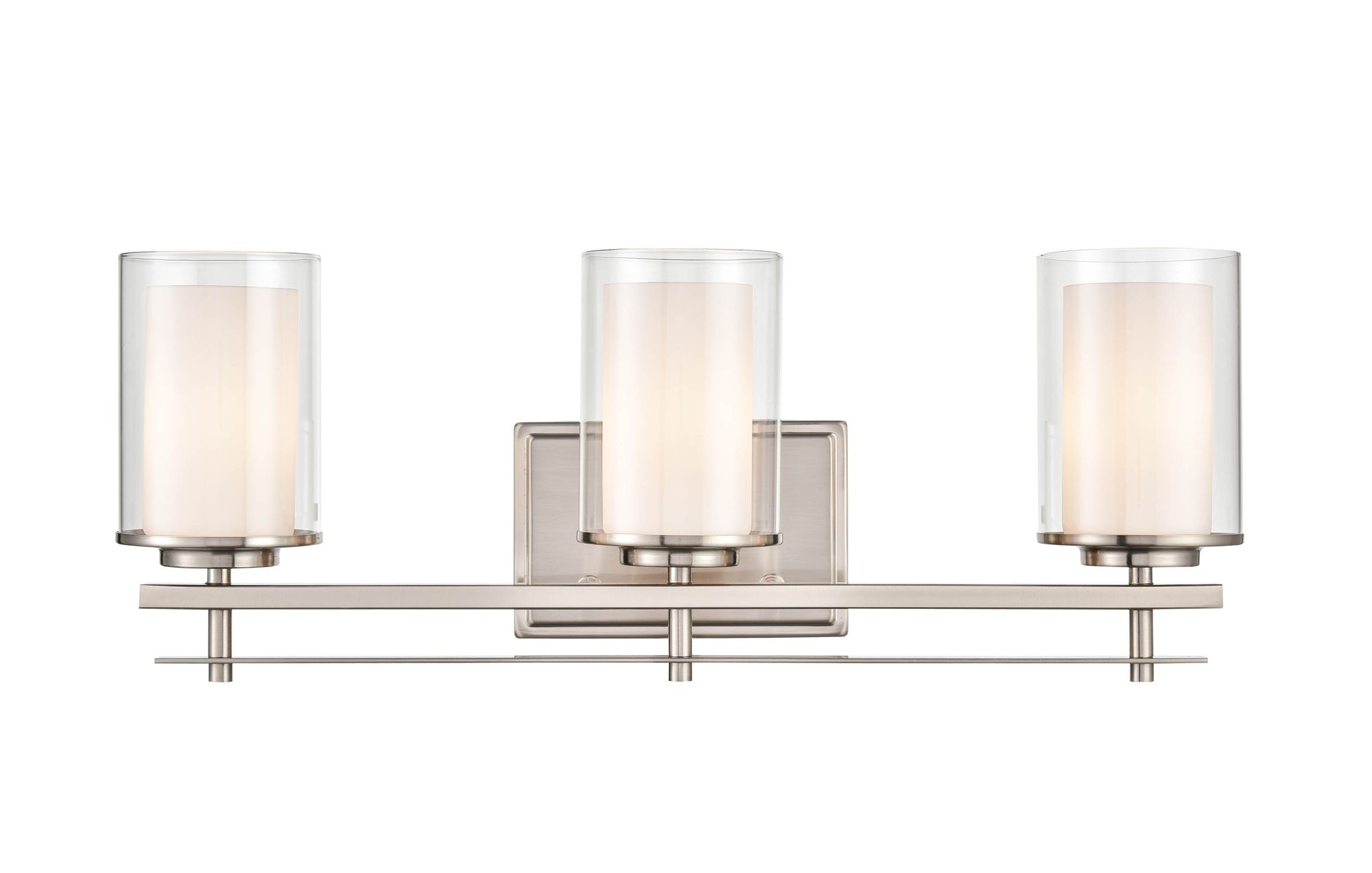 Image 4 Millennium Huderson 3-Light 23" Brushed Nickel Vanity Light with Shade more views