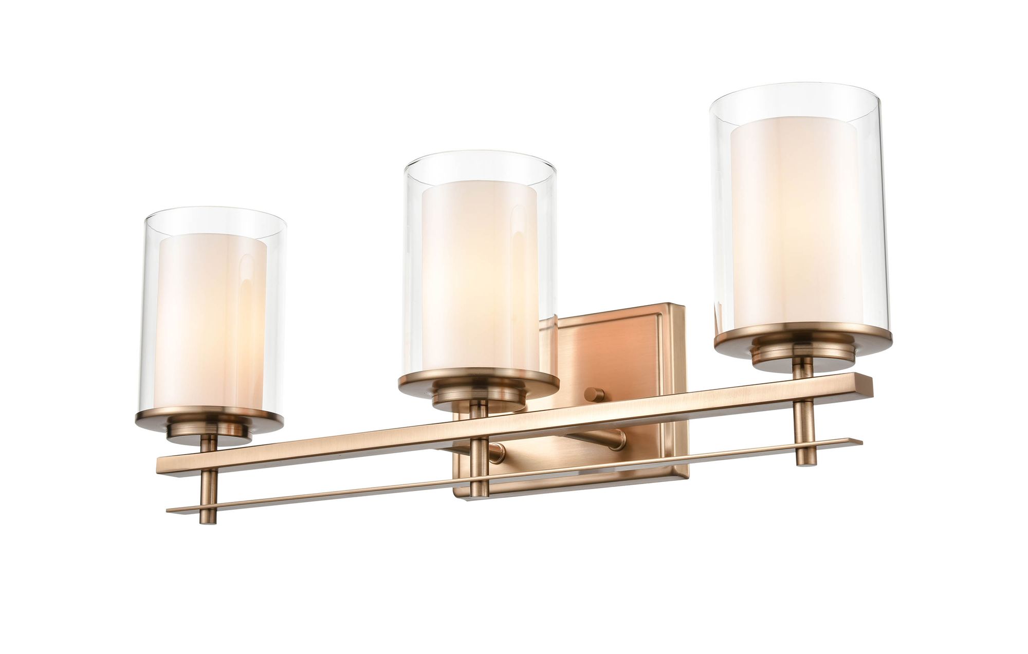 Image 2 Millennium Huderson 3-Light 23" Modern Gold Vanity Light with Glass Shade more views