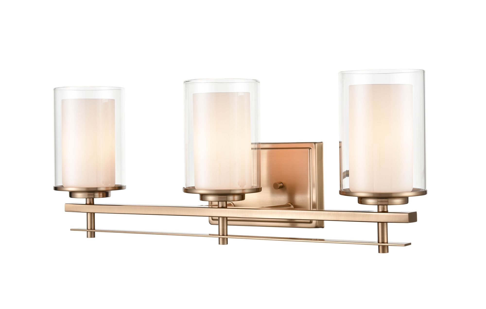 Image 3 Millennium Huderson 3-Light 23" Modern Gold Vanity Light with Glass Shade more views