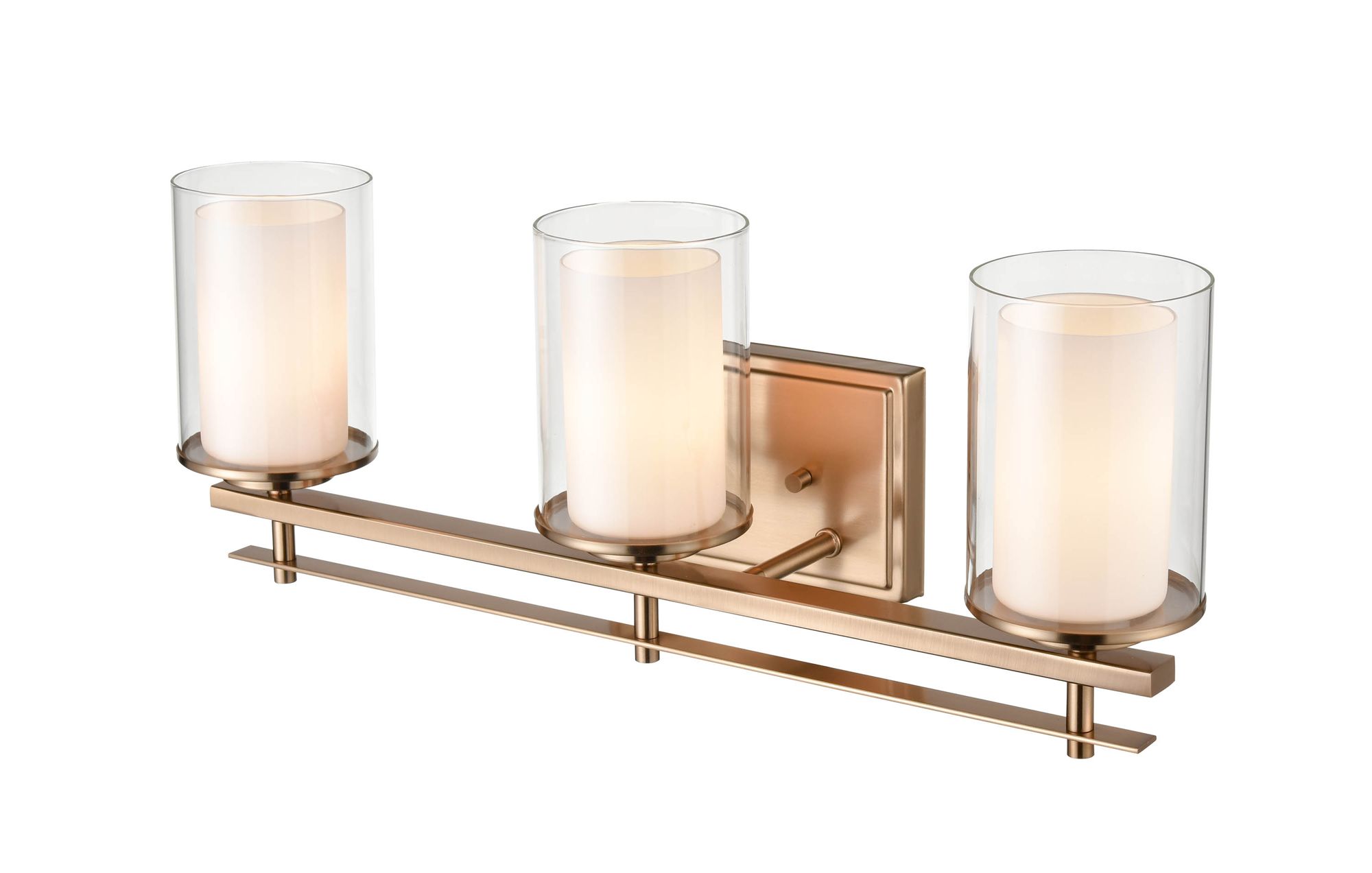 Image 4 Millennium Huderson 3-Light 23" Modern Gold Vanity Light with Glass Shade more views