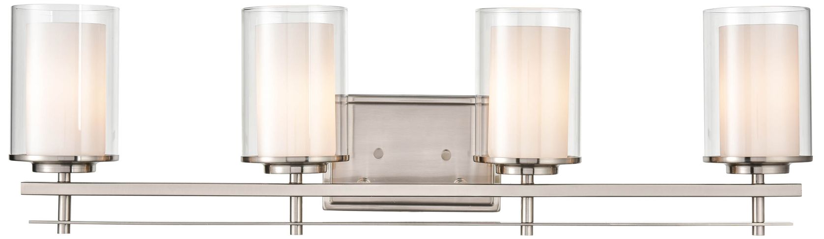 Millennium Huderson 4-Light 31" Brushed Nickel Vanity Light with Shade