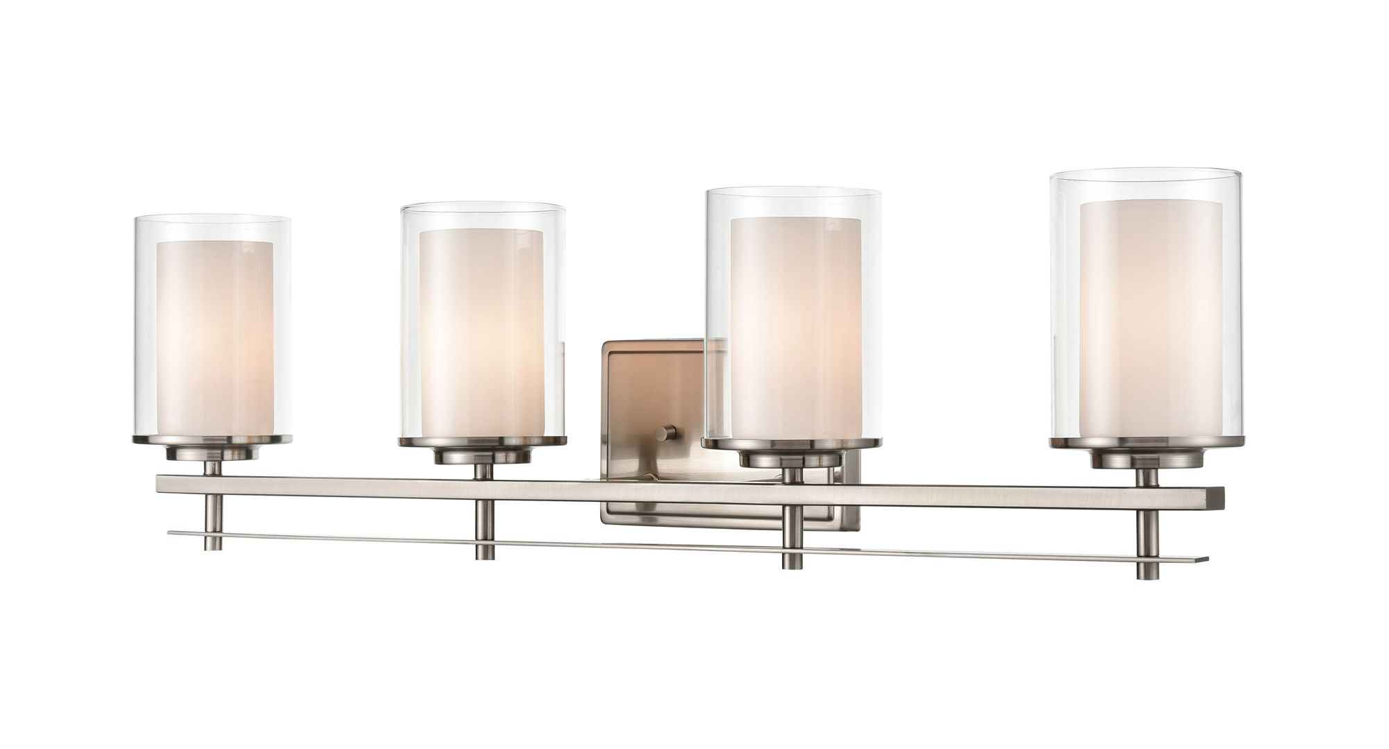 Image 2 Millennium Huderson 4-Light 31" Brushed Nickel Vanity Light with Shade more views