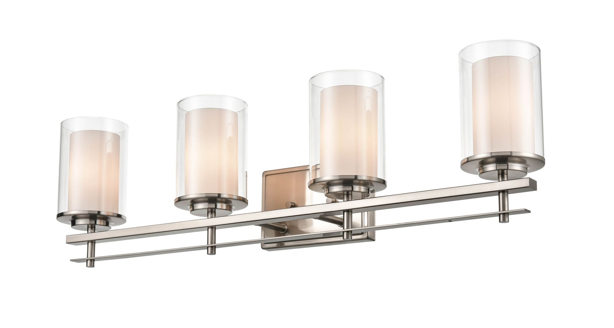 Image 3 Millennium Huderson 4-Light 31" Brushed Nickel Vanity Light with Shade more views